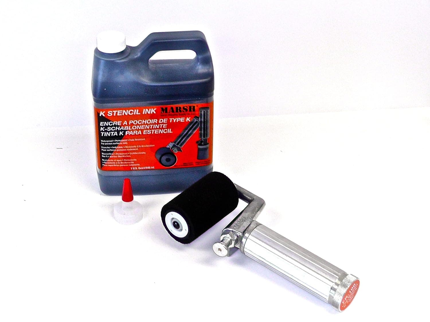MARSH Fountain Roller Kit with Full 3” Length Roller and 1 qt. Black K Stencil Ink
