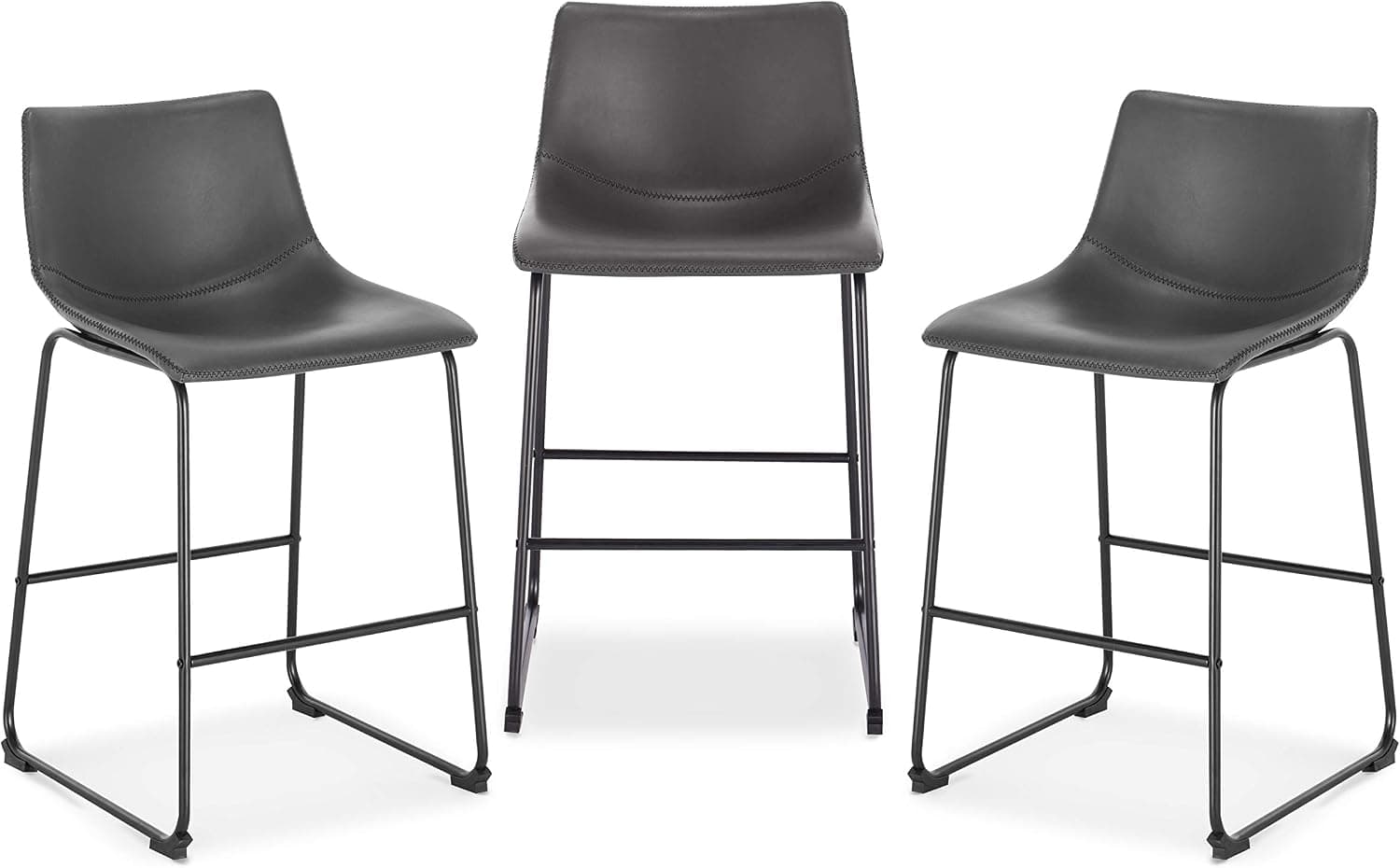 EdgeMod Brinley Counter Stool in Grey (Set of 3)