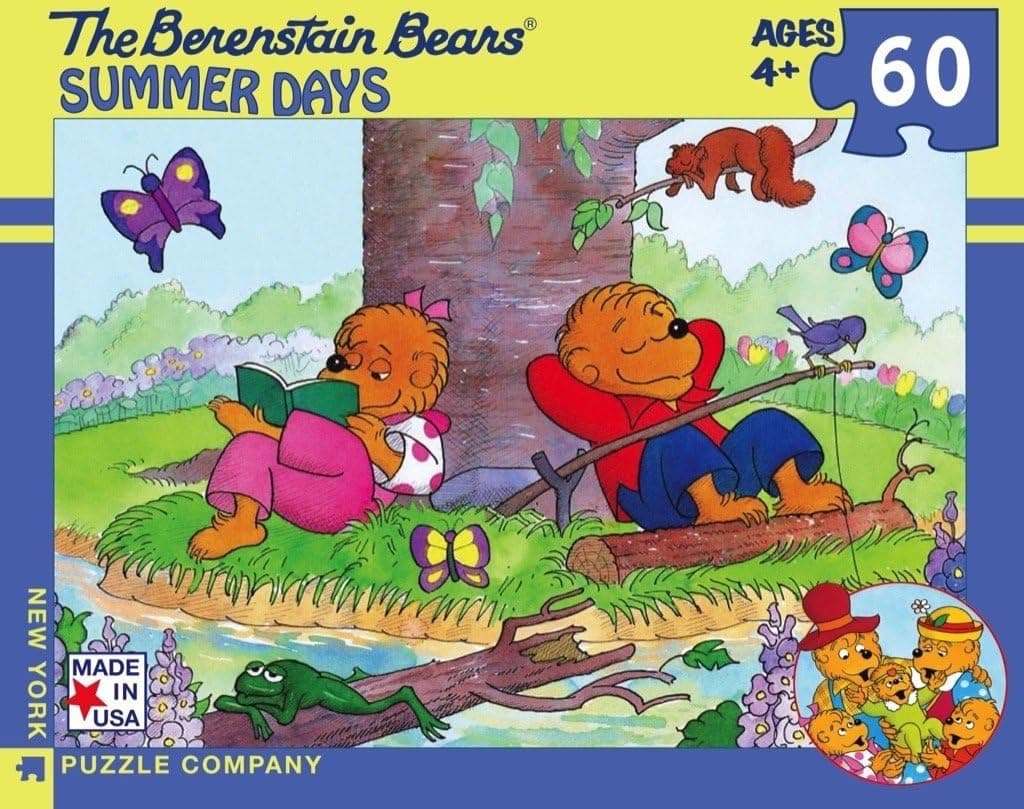 New York Puzzle Company - Berenstain Summer Days - 60 Piece Jigsaw Puzzle