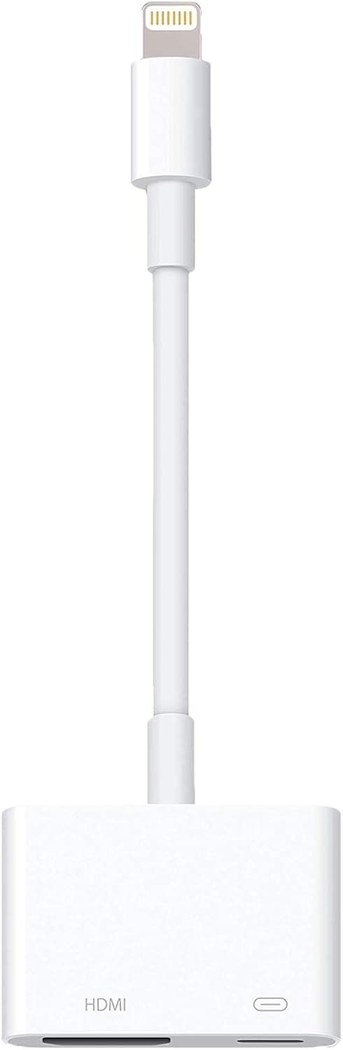 Lightning to HDMI Adapter Lightning Digital AV Adapter 1080P with Lightning Charging Port for Select iPhone iPad and iPod Models and HDTV Monitor Projector White