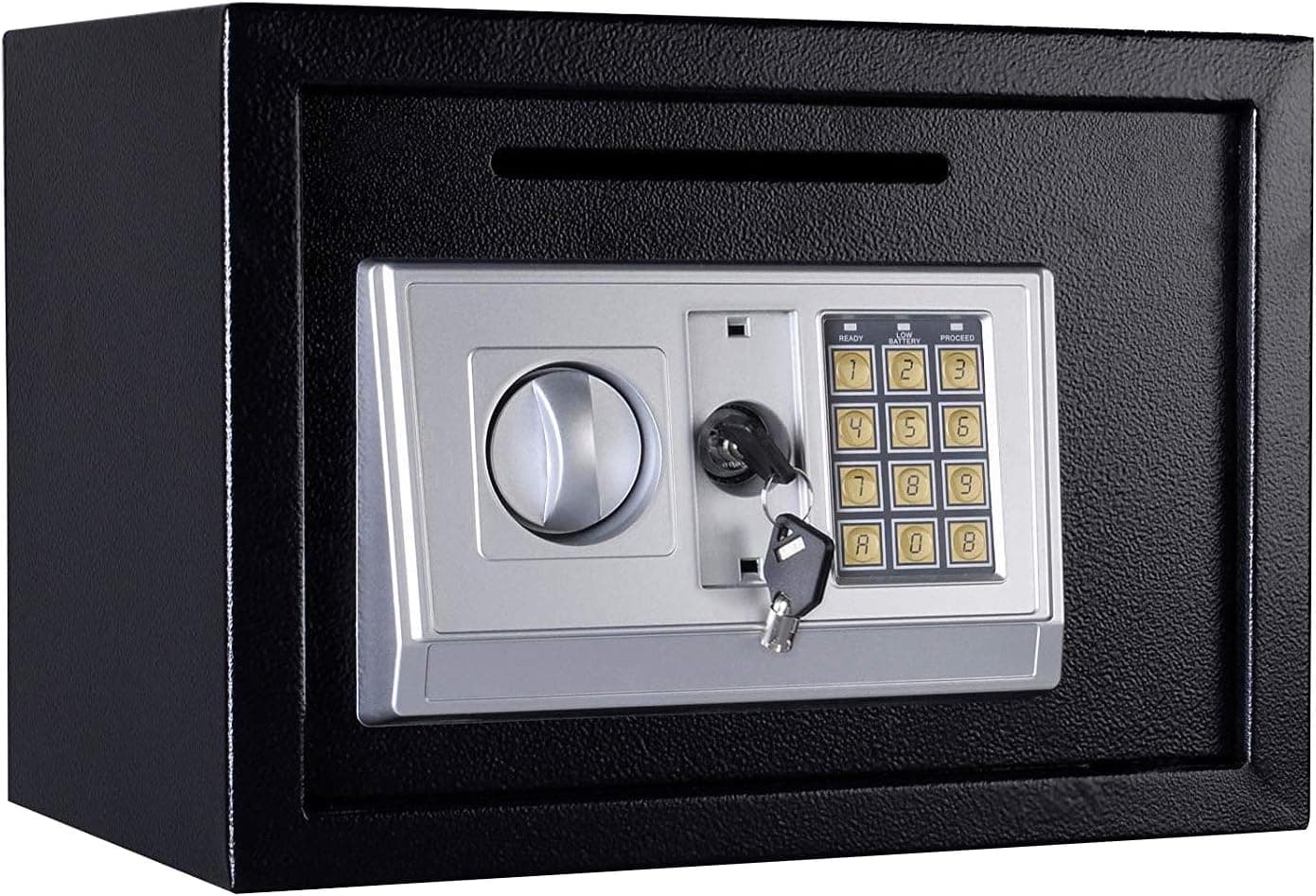 eclife Security Safe Box 0.5 Cubic Feet Electronic Digital Security Safe Box Black Keypad Lock Home Office Hotel Mini Cabinet Storage,Solid Steel Construction HM-F01