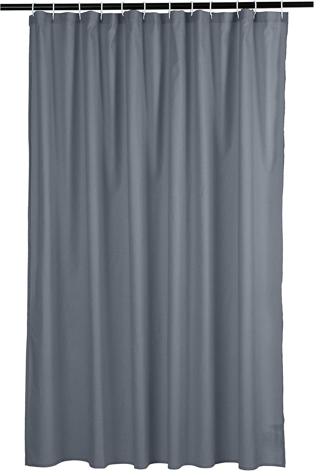 Amazon Basics Lightweight Super Soft Easy Care Microfiber Waffle Texture Shower Curtain - Grey