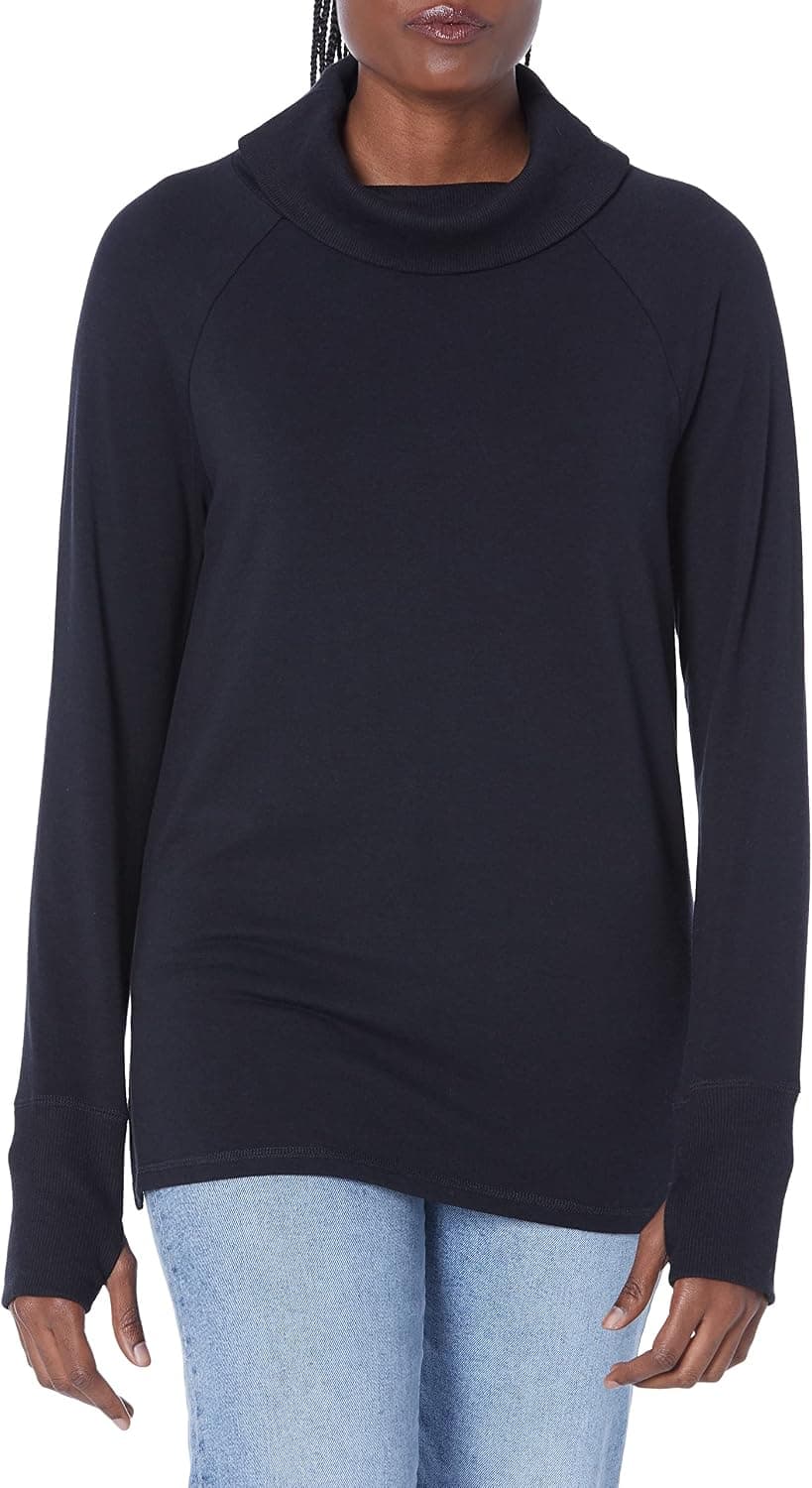 Amazon Essentials Women's Studio Terry Long-Sleeve Funnel Neck Tunic