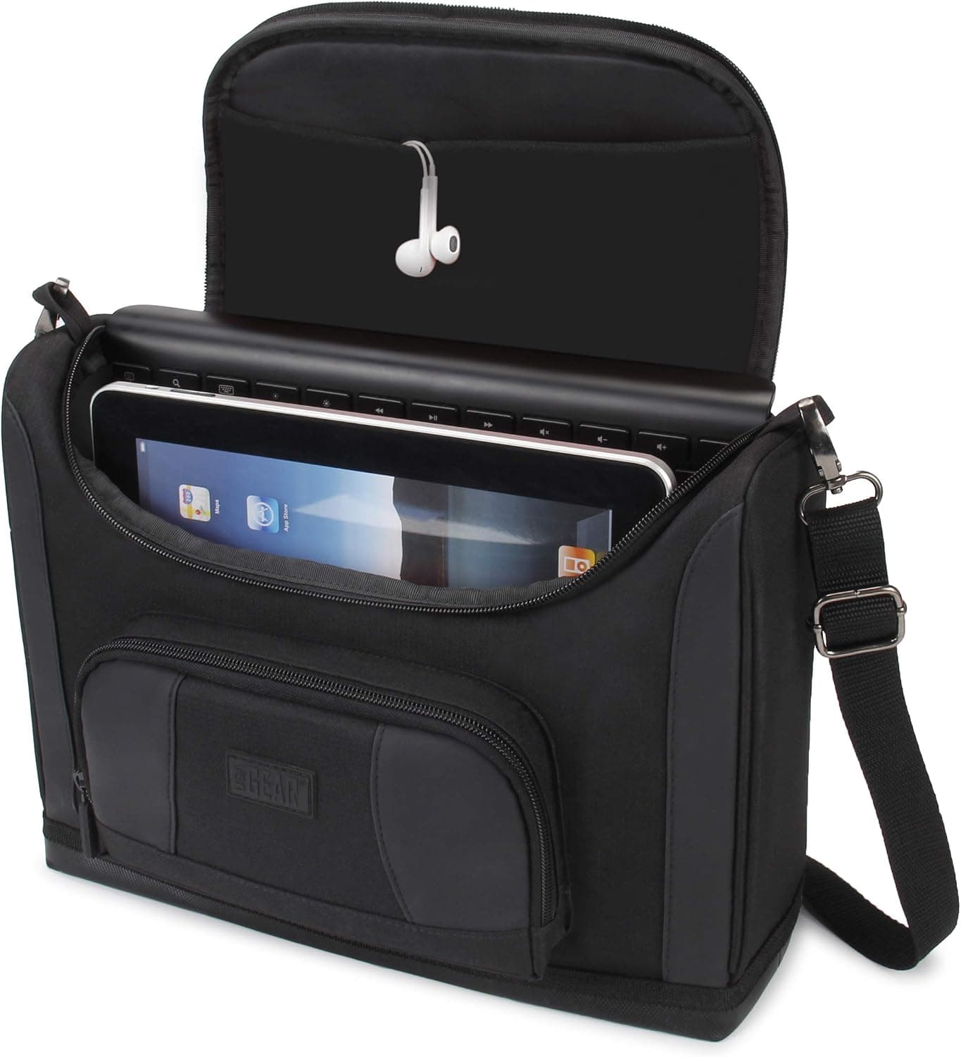 USA Gear Tablet Bag Compatible with 11 inch iPad Pro, 10.9 inch iPad Air, 10.2 inch iPad - Compact Messenger Tablet Bag