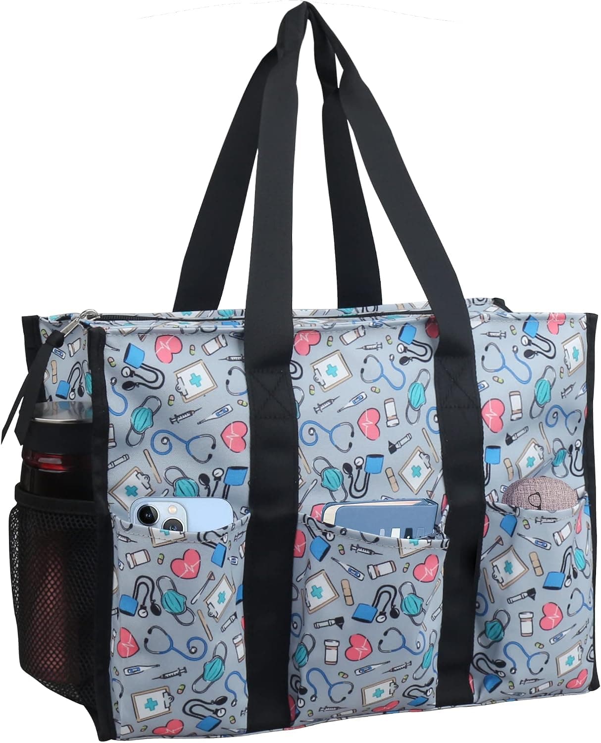 ABAMERICA Nurse Bags for Work Nursing Bag Multiple Pockets Waterproof Organizing Zip Top Clinical Bag for Nursing Students