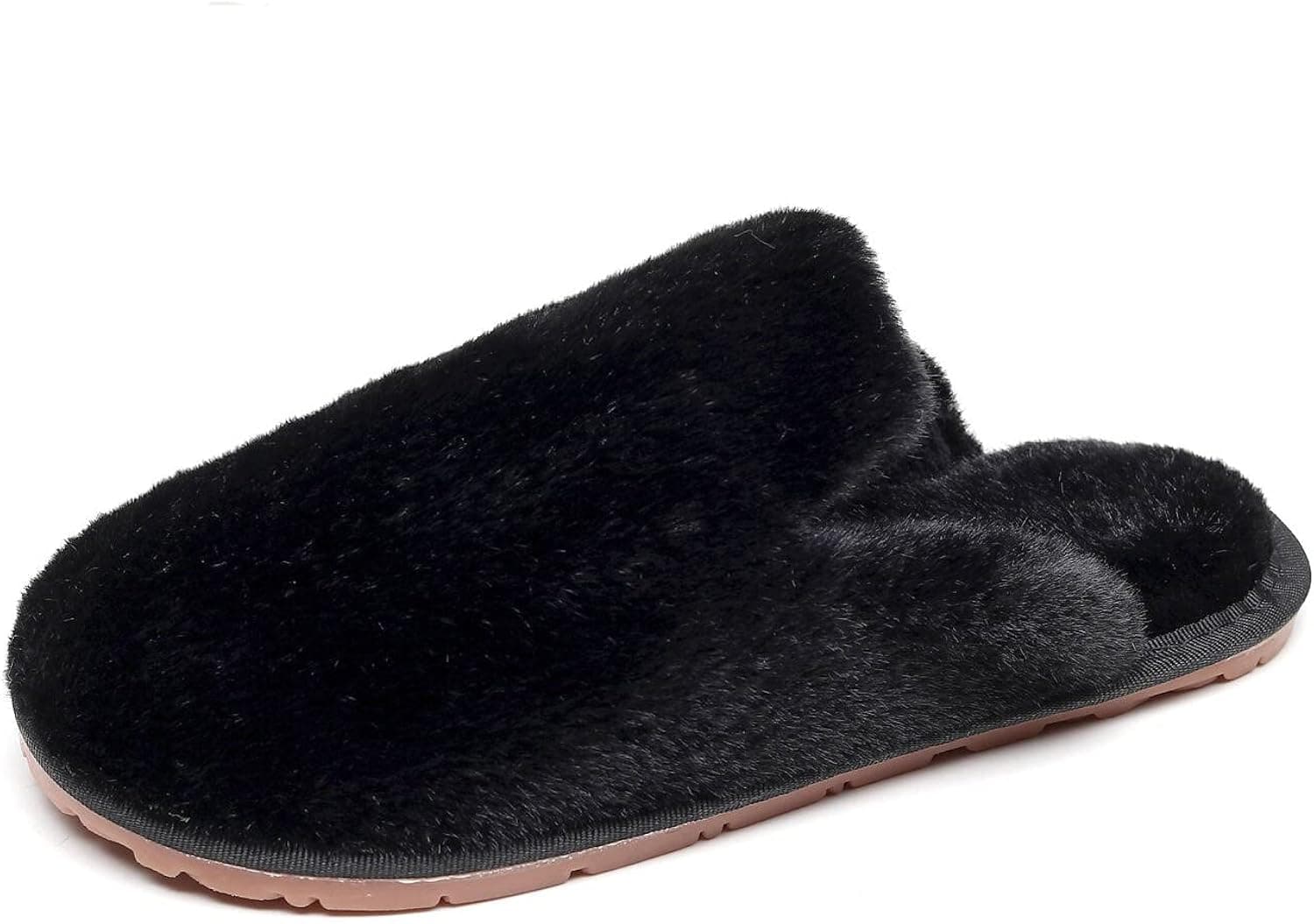Women's Fuzzy House Memory Foam Slippers Fluffy Furry Fur Slippers Scuff Outdoor Indoor Warm Cozy Plush Bedroom Shoes Soft Flat Comfy Anti-Slip