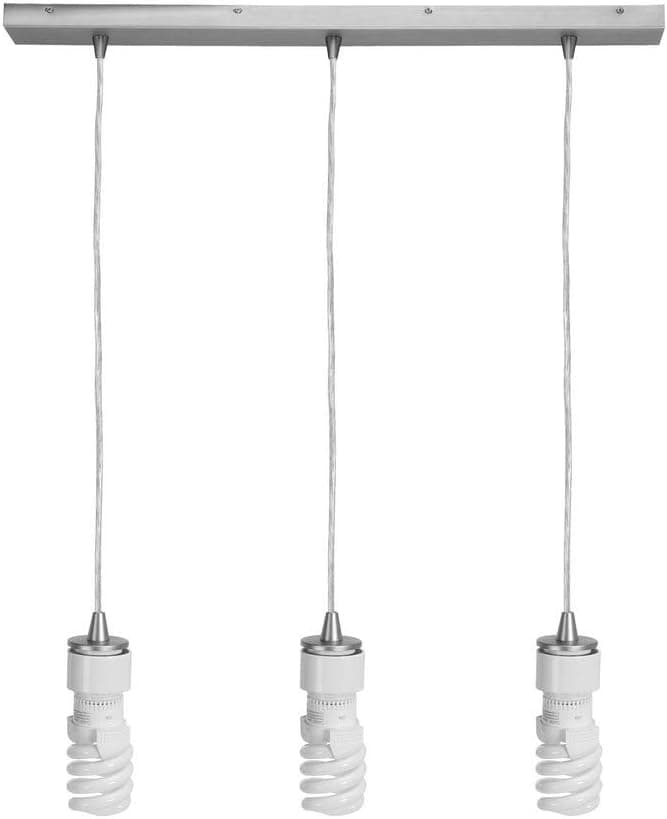 Access Lighting Access 52026-BS Transitional Three Light Pendant from Trinity Collection in Pwt, Nckl, B/S, Slvr. Finish, 5.00 inches, Brushed Steel