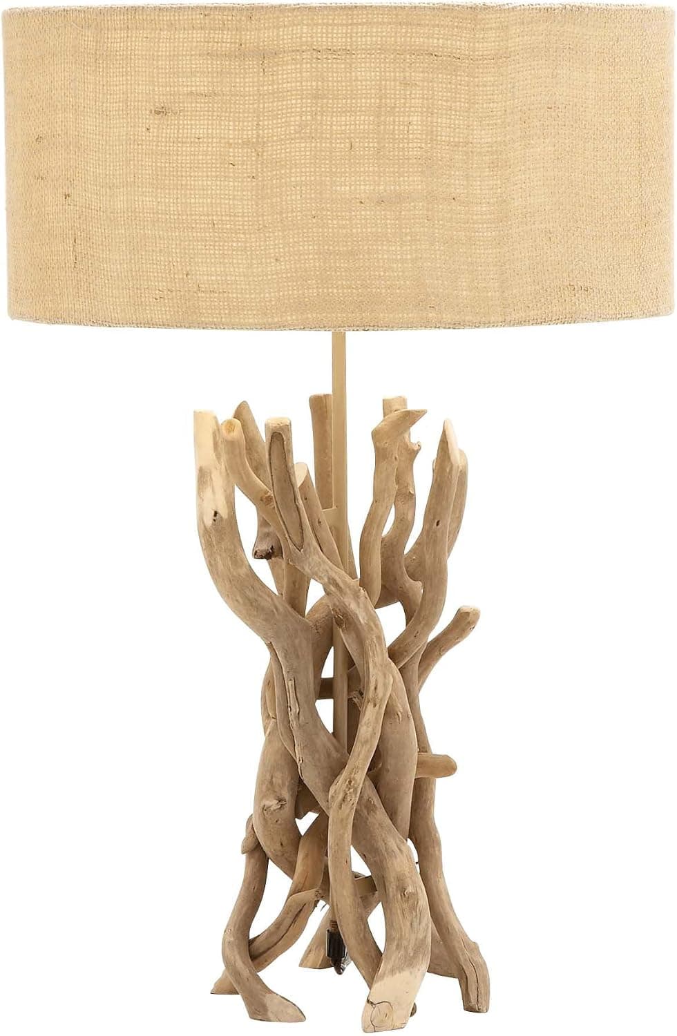 Benzara 67711 The Cool Driftwood Metal Table Lamp