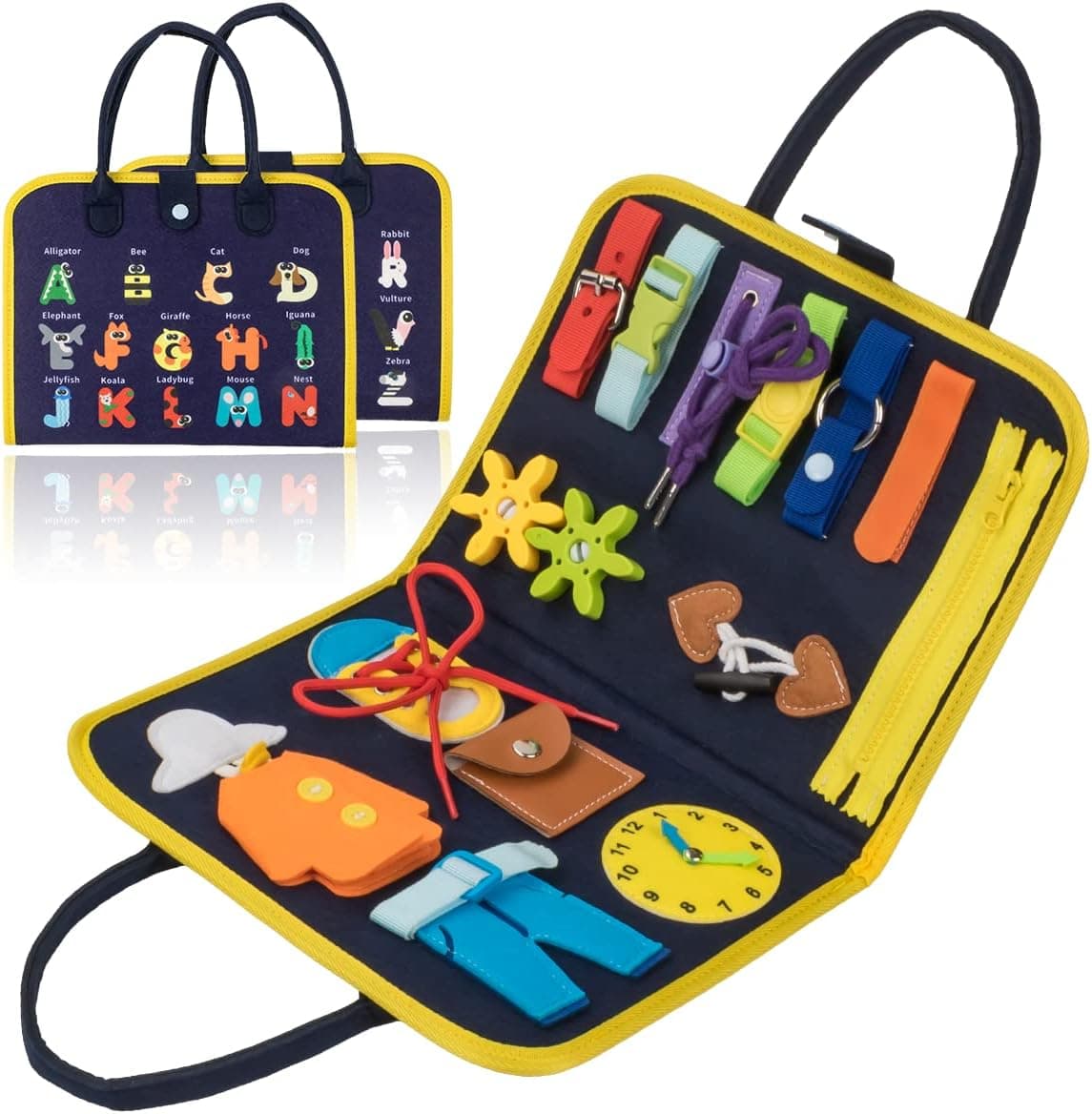 Busy Board Montessori Toys for Toddlers 2-4, Sensory Board Busy Book for Toddler Travel Toys Preschool Learning Activities Educational Toys for Toddlers 2 3 4 Year Old Boys Girls