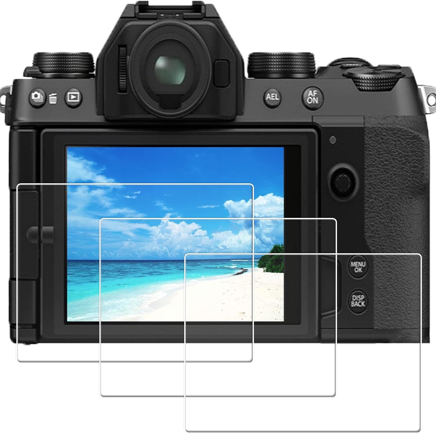 PCTC [3 Pack] Fuji X-S10 Screen Protector compatible for Fujifilm X-S10 Camera, 0.3mm 9H Hardness Ultra Clear Tempered Glass Screen Guard Full Coverage Edge to Edge