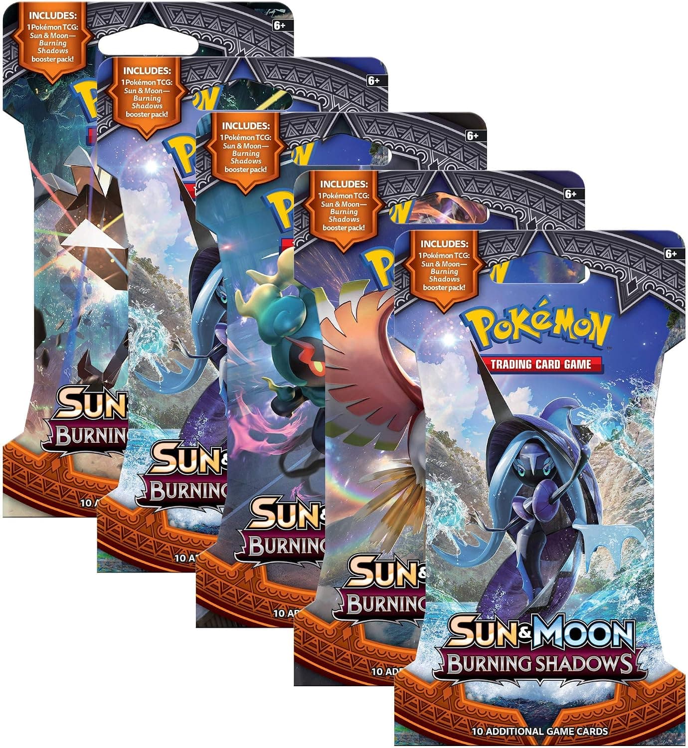 Pokemon Sun & Moon - Burning Shadows 5 Pack Bundle 728192488412 Multicolor