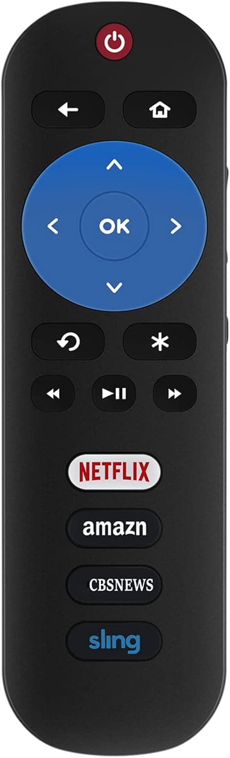 RC280 Replace IR Remote fit for TCL ROKU TV 65S405 43S405 49S405 43FP110 49FP110 40S305 43S305 49S305 32S3800 R615 43S403 48FS3800 49R615 49S403 50FS3700 55FS3750 55P605 55R615 55S515 with 4 APP Key