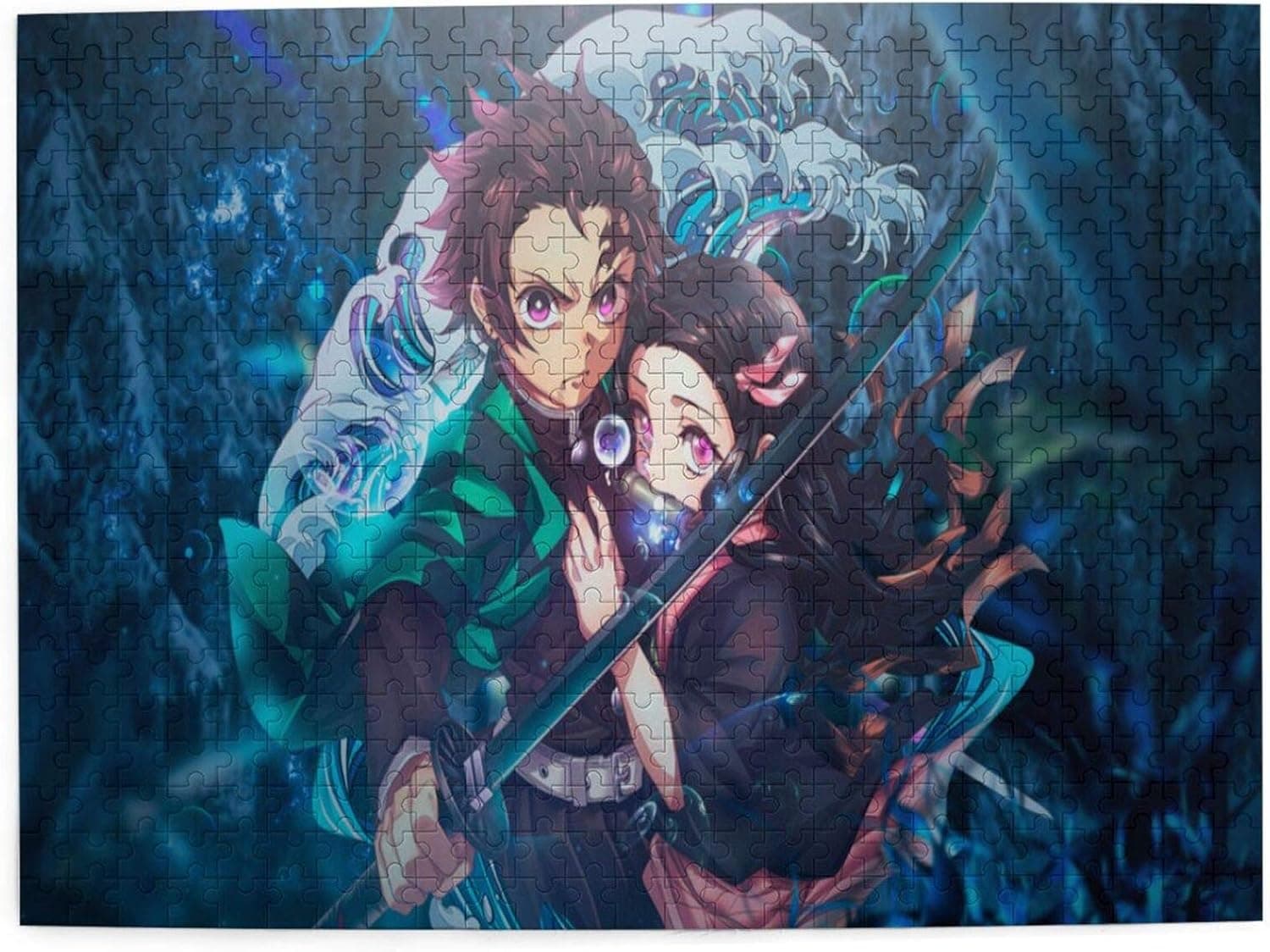 Demon Slayer Jigsaw Puzzle 500 Piece，Japanese Anime Wooden Picture Jigsaw Puzzles, Difficult Challenging Puzzle Game for Boy Girl Life Educational Brain Relaxing Toy Gift