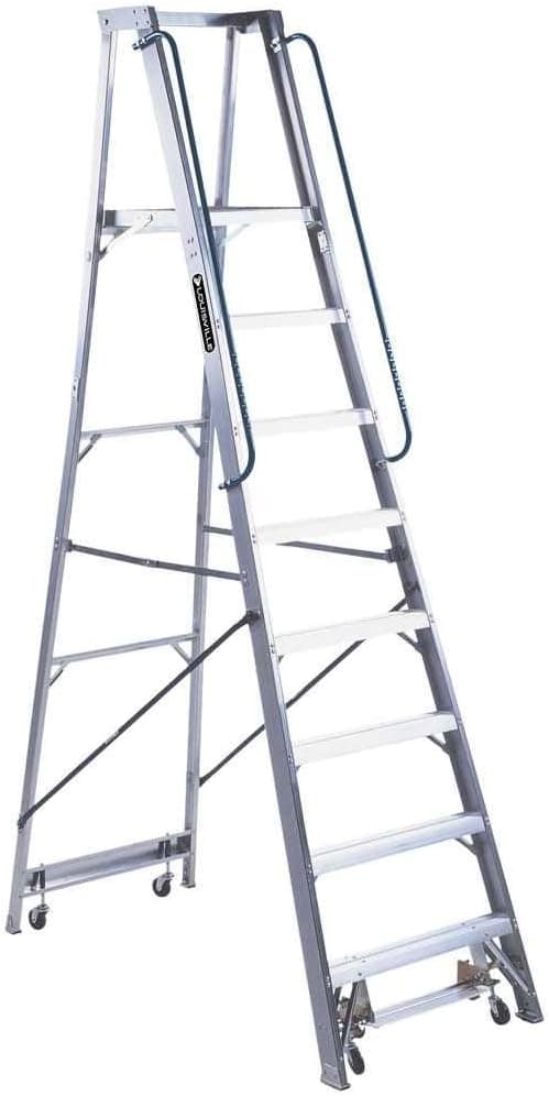 Louisville Ladder AP5008 300-Pound Duty Rating Aluminum Mobile Platform Ladder, 8-Foot