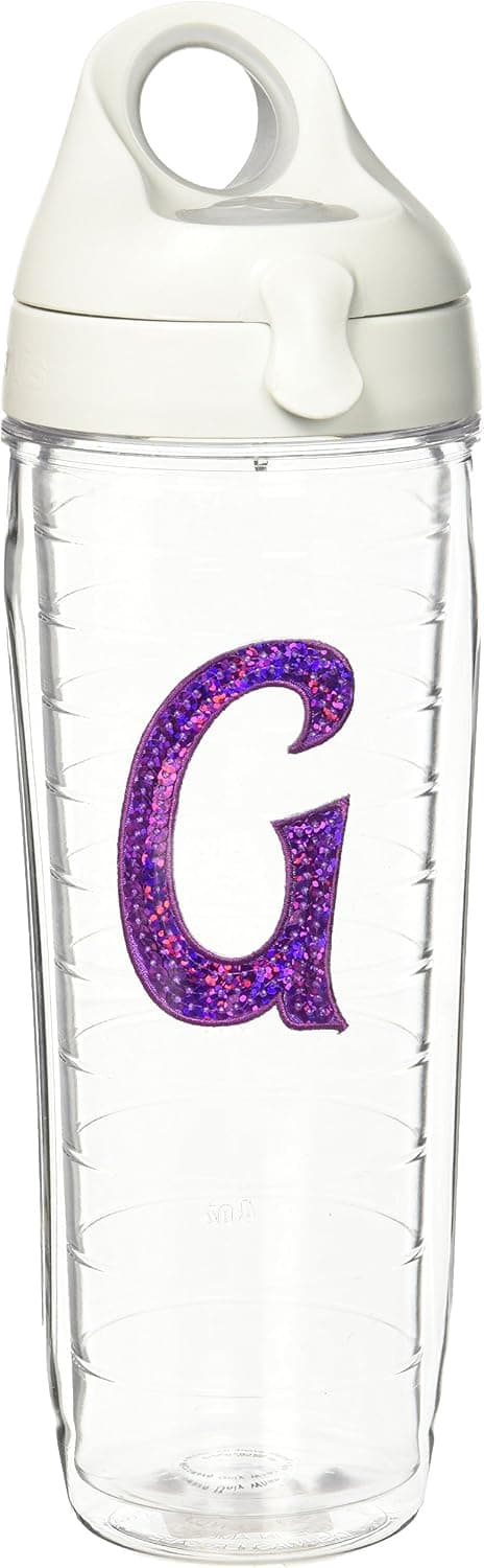 Tervis Water Bottle with Letter-G in Purple Sequins