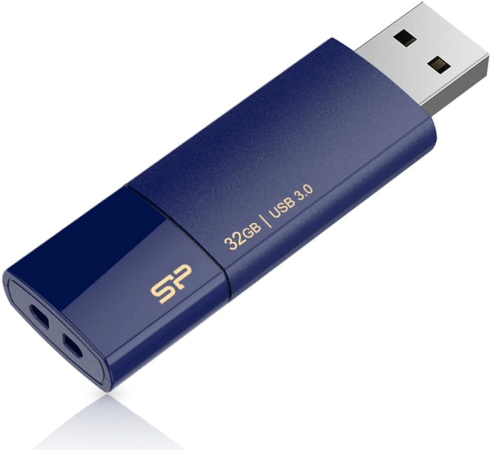 Silicon Power 32GB Blaze B05 USB 3.0 Retractable Flash Drive, Deep Blue (SP032GBUF3B05V1D)