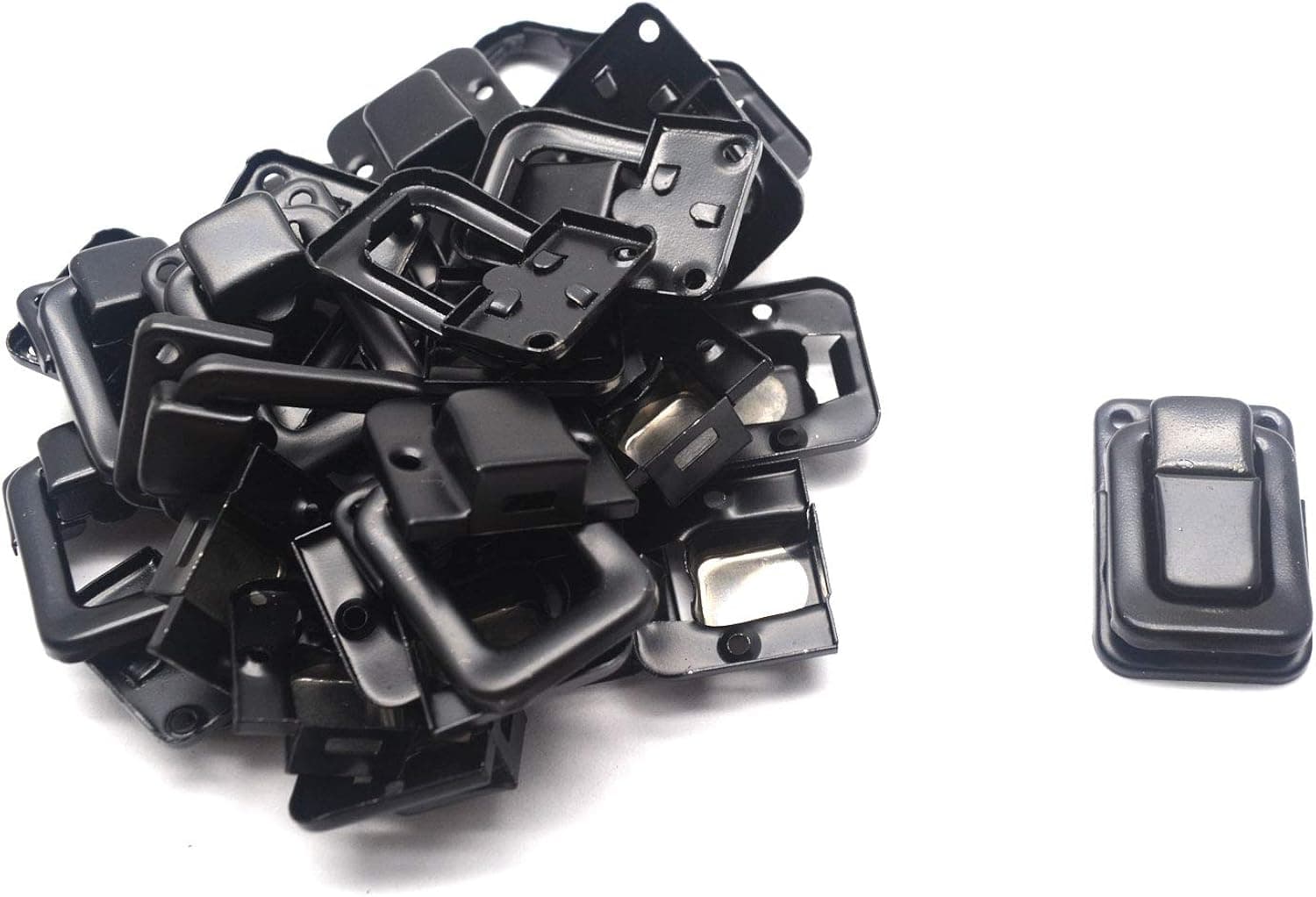 T Tulead Black Cabinet Locable Latch Decorative Hasp Mini Buckle Iron Box Lock Latches 1.5"x1",15PCS with Mounting Screws