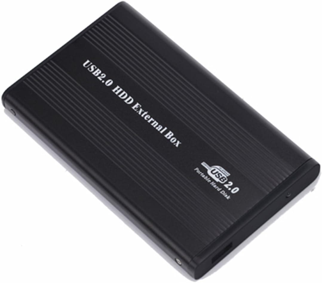 HDE USB 2.0 Aluminum External Hard Drive Enclosure Case Supports 2.5-inch IDE/PATA Drives Up To 500GB (Black)