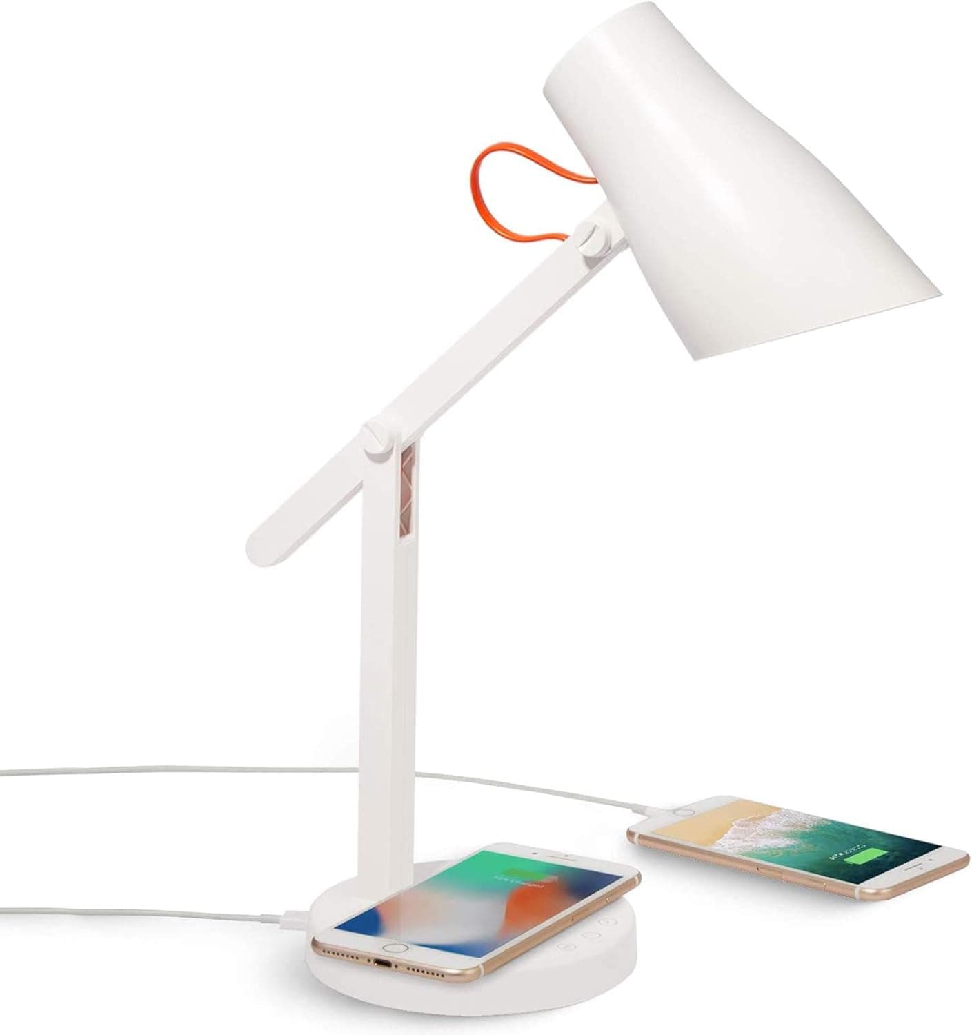 LED Lamp Wireless Charging, Bedside Desk Light with USB Charger and QI 5W Wireless Charger, 3 Colour Adjustable Dimmable – Eye Comfort Design with Touch Control