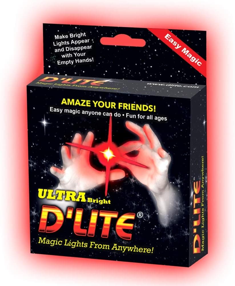 D'lites Regular Dazzle Lightup Magic - Thumbs - Set of 2 Original Amazing Ultra Bright Light - Closeup & Stage Magic Tricks - Easy Illusion Anyone Can Do It - Free Training Video See Box (Reg Dazzle)