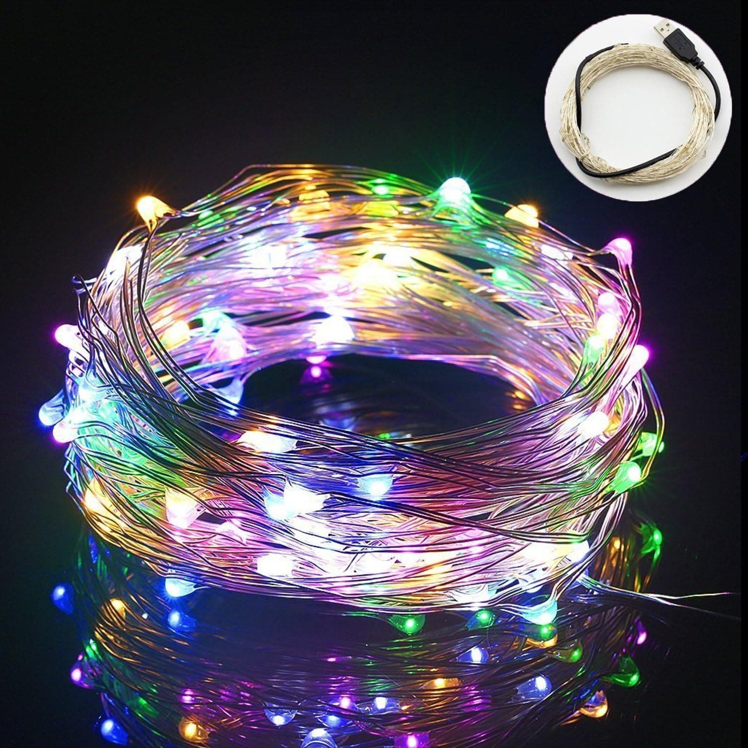 String Lights,Bienna USB Powered 100 LED 10M Lighting for Garden Wedding