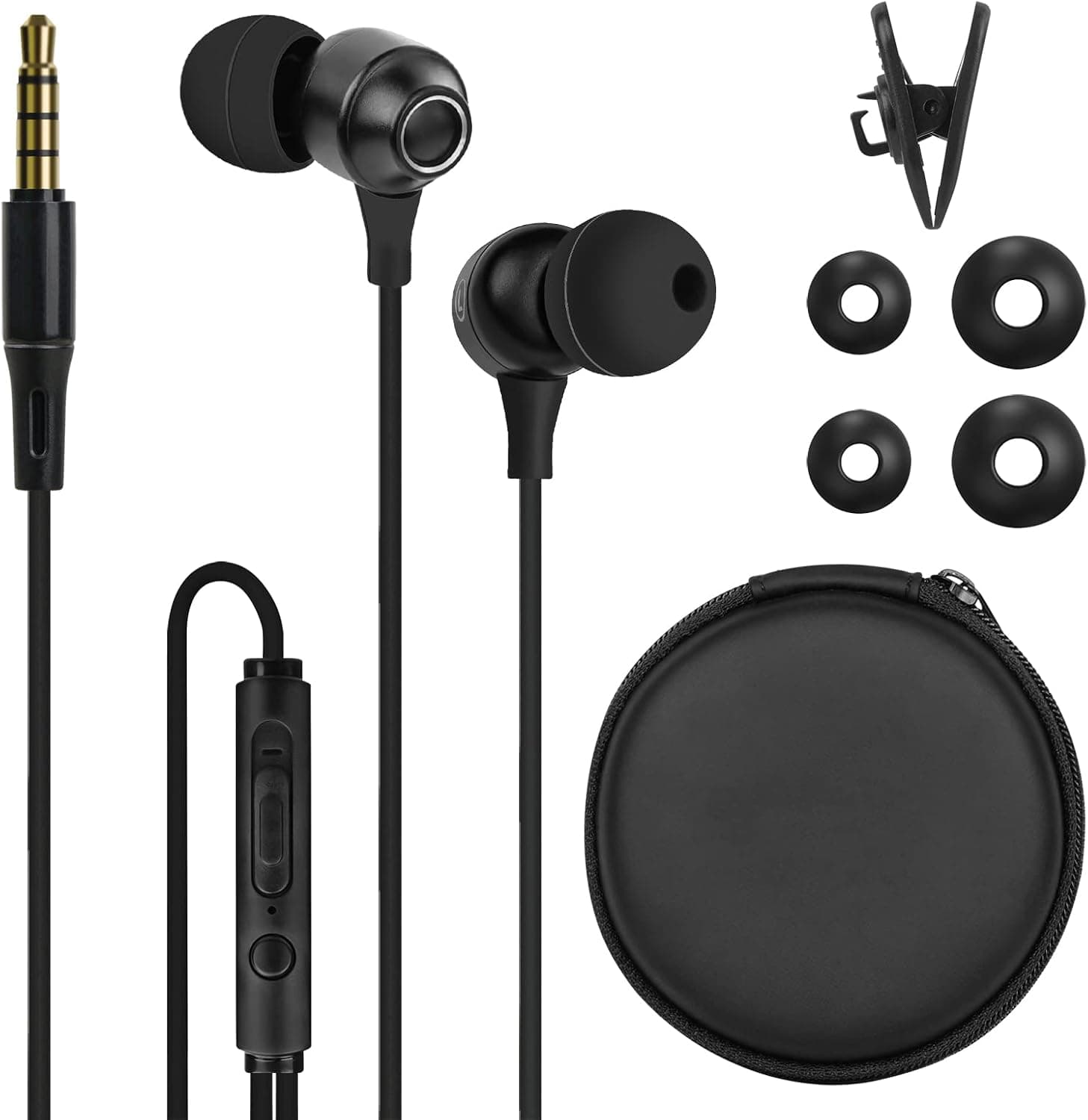 GEEKRIA Sleep Earbuds, Noise Isolating Ear Plugs, Mini Comfy ASMR Sleeping Earphone, Fit for Light Sleep, Insomnia, Side Sleep, Air Travel, for with Microphone and Volume Control, (Gray)