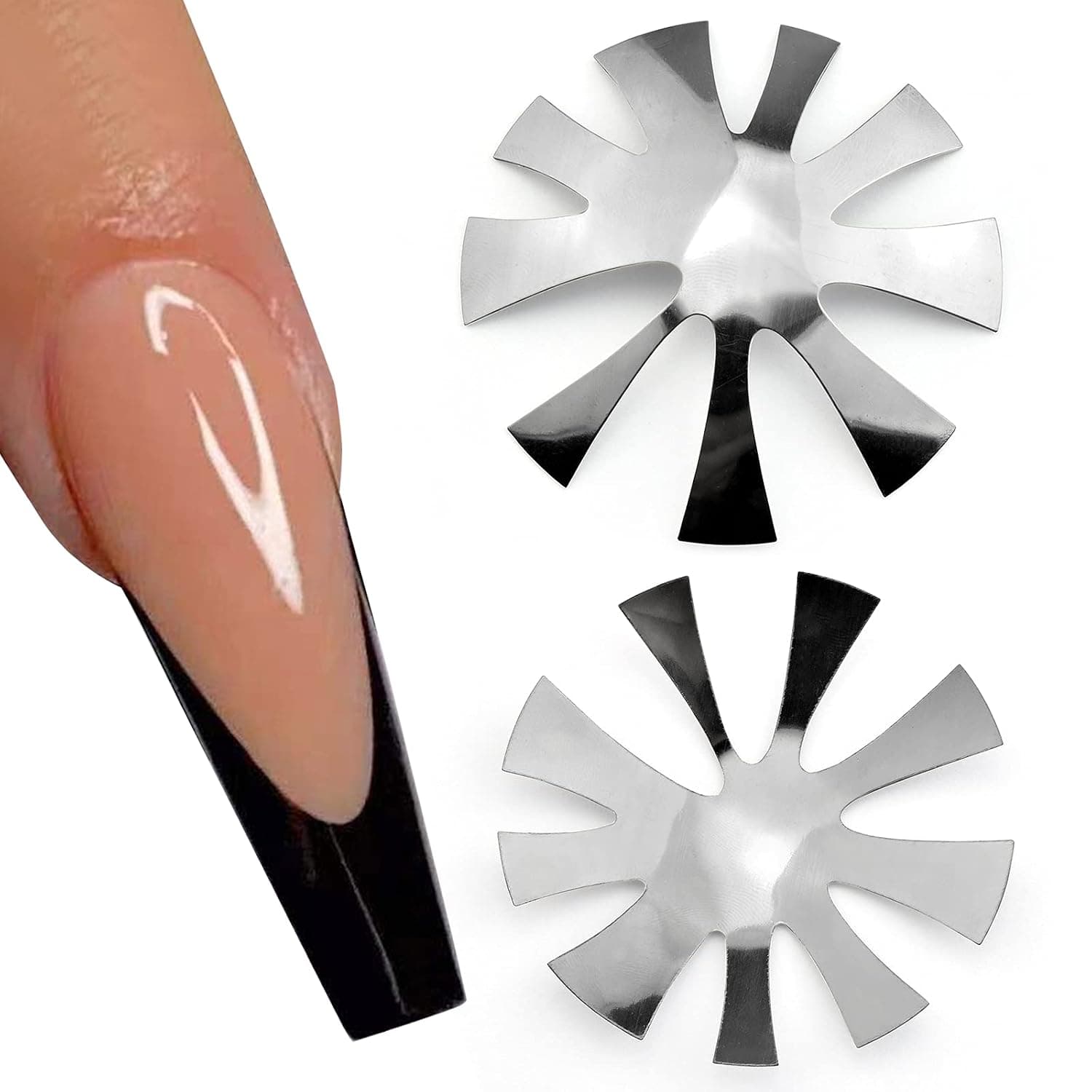 Almond Easy French Smile Line Nail Art Manicure Edge Trimmer Nail Cutter Acrylic Tool with 9 Sizes, HJ-NAT196-FS10
