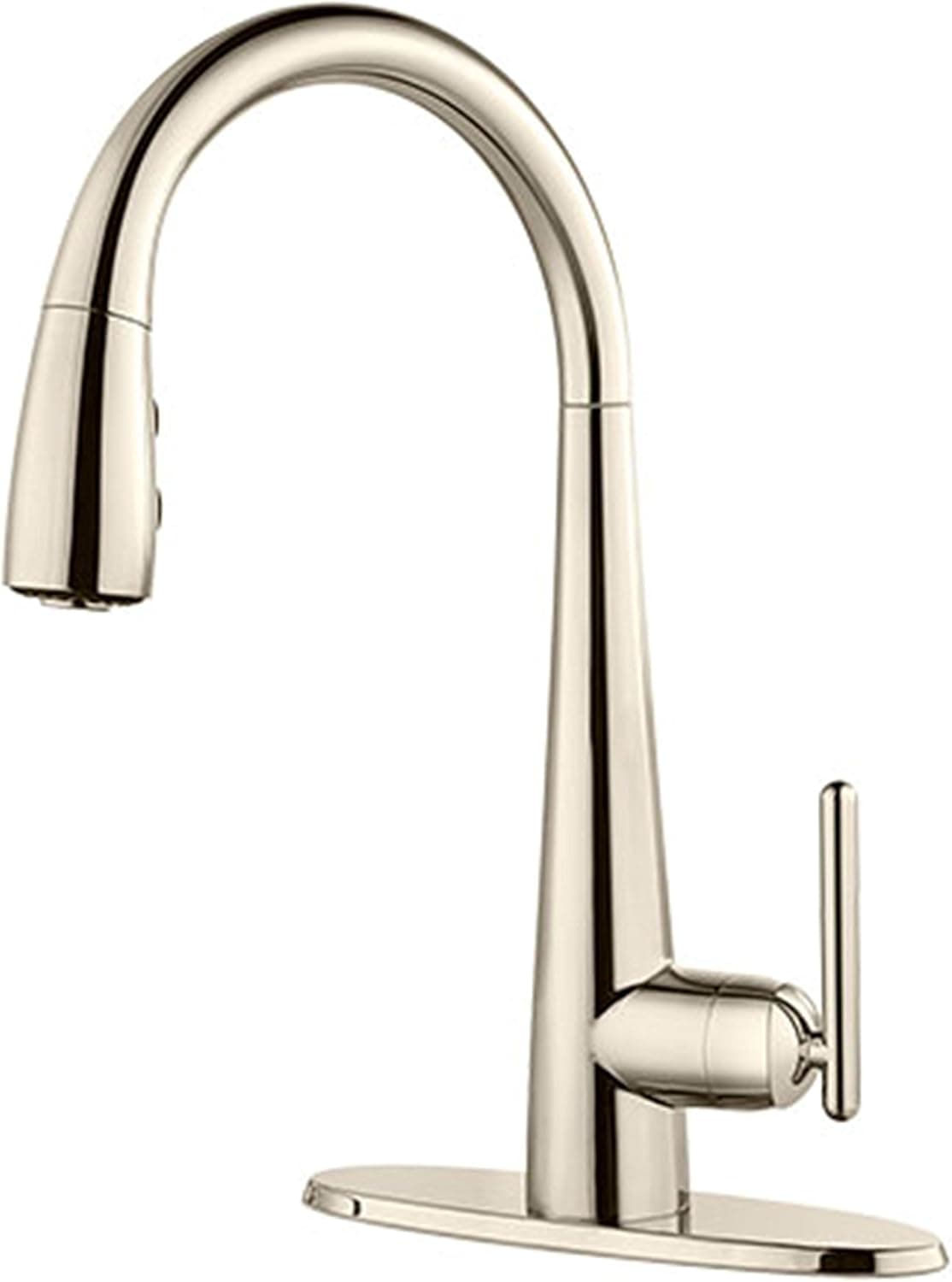 Pfister GT72SMDD Lita 1-Handle Pull-Down Bar/Prep Kitchen Faucet, Polished Nickel
