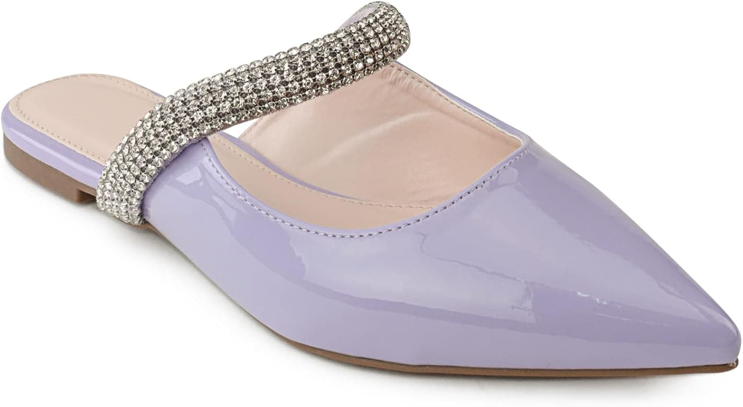 RF ROOM OF FASHION Women's Jeweled Slide On Backless Loafer Mule Flats