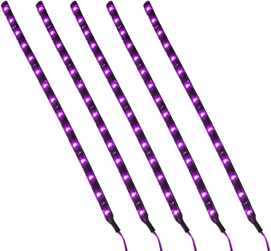 ESUPPORT 5Pcs 30cm 15 LEDs SMD Waterproof Flexible Purple Light Strip Bar car Light Flexible Strip