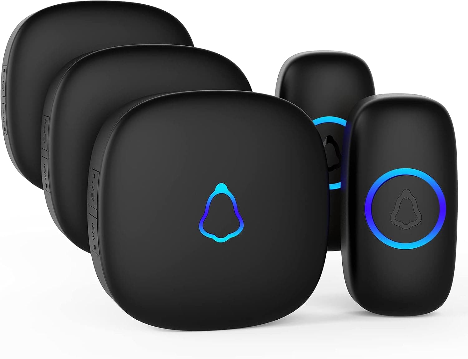 SECRUI Wireless Doorbell, Mini Door bell 1,000ft Range 58 Chimes Loud Enough Waterproof Black (3 receivers + 2 transmitter)