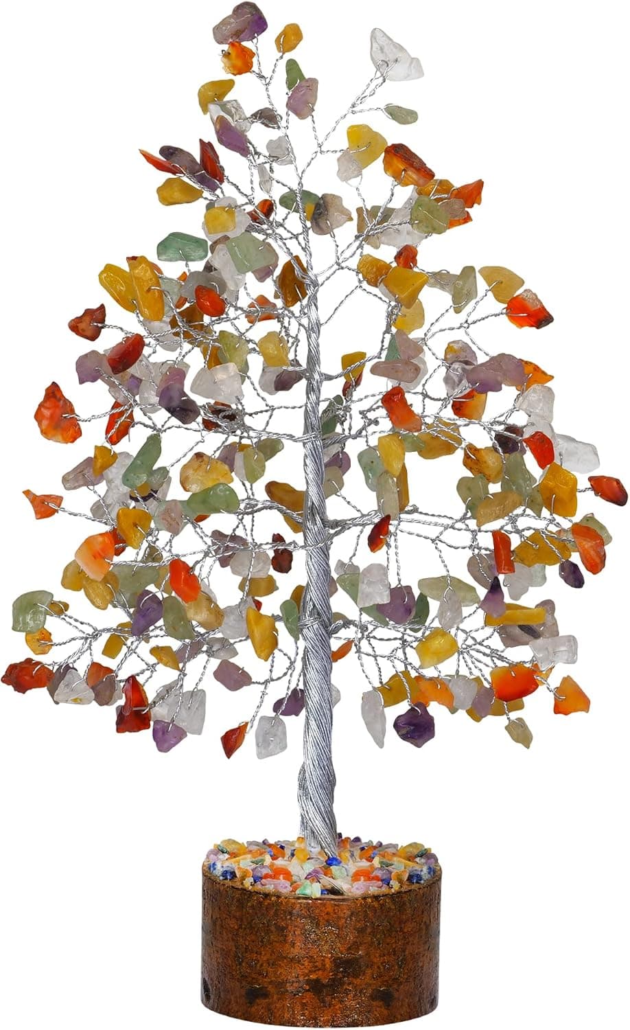 PYOR Chakra Money Tree - Crystal Tree for Positive Energy - Feng Shui - Bonsai Trees of Life Home Room Office Decor Chakra Stones Good Luck Charms Gems Positive Energy Spiritual Gifts Handmade Trees