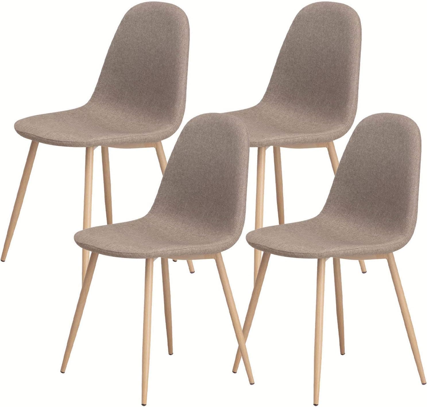 Dining Chairs Set of 4 Comfortable Modern Style Chairs for Kitchen Dining Room Bedroom Living Room (Brown)