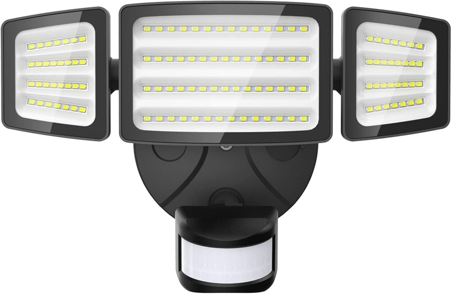 Onforu 30W LED Flood Light Outdoor with Motion Sensor, Super Bright Security Light Motion Detector with 3 Head, IP65 Waterproof Exterior Floodlight, 6000K Wall Light for Entryway (30)