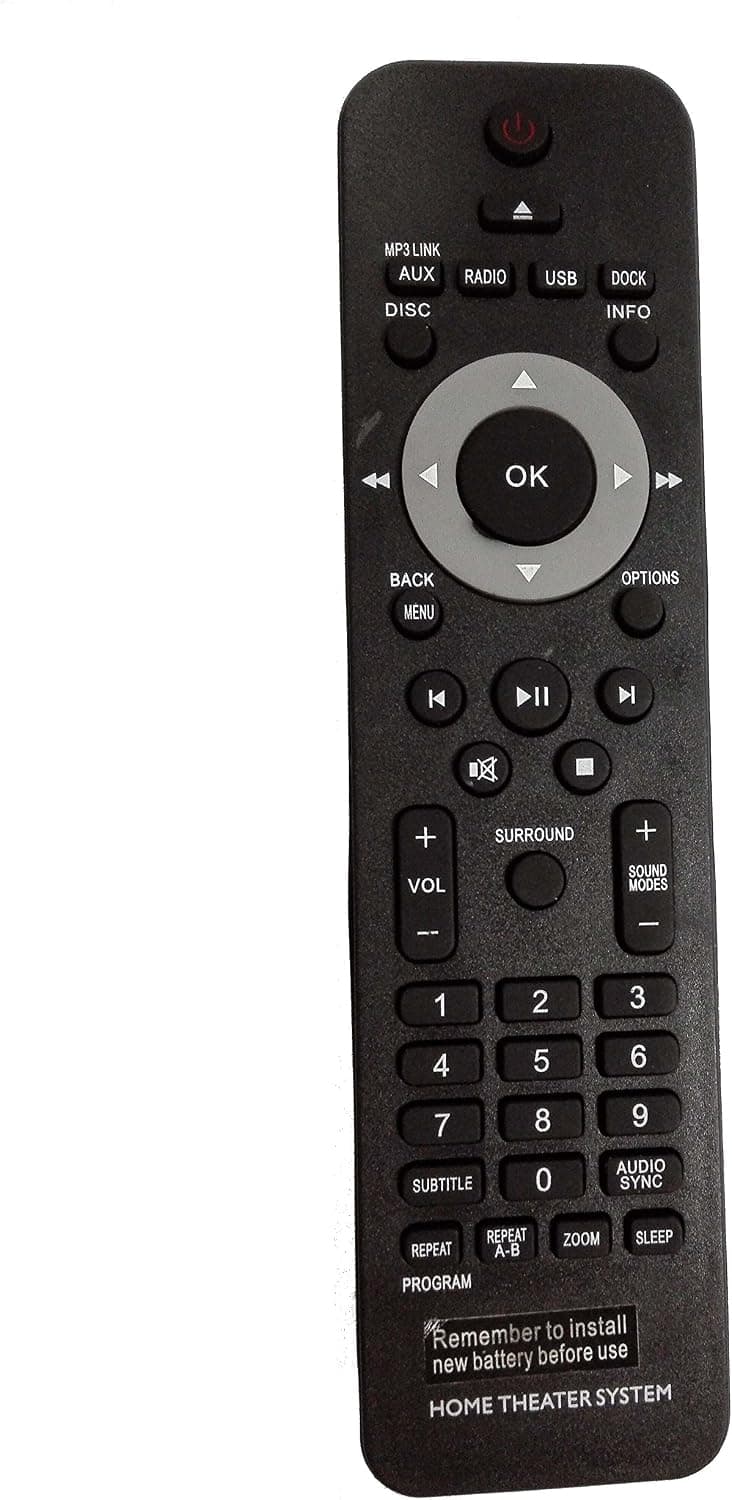 VINABTY New Replaced Remote Fit for Philips Home Theater System HTS2201 HSB2351 HSB2351/F7 HTS3264D HTS3366 HTS3373 HTS3181 HTS5540 HTS5550 HTS3378