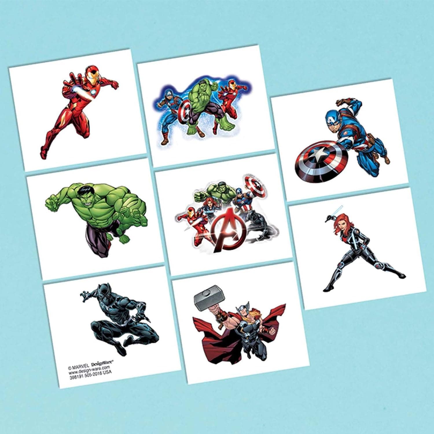 Marvel Epic Avengers Tattoos, Party Favor