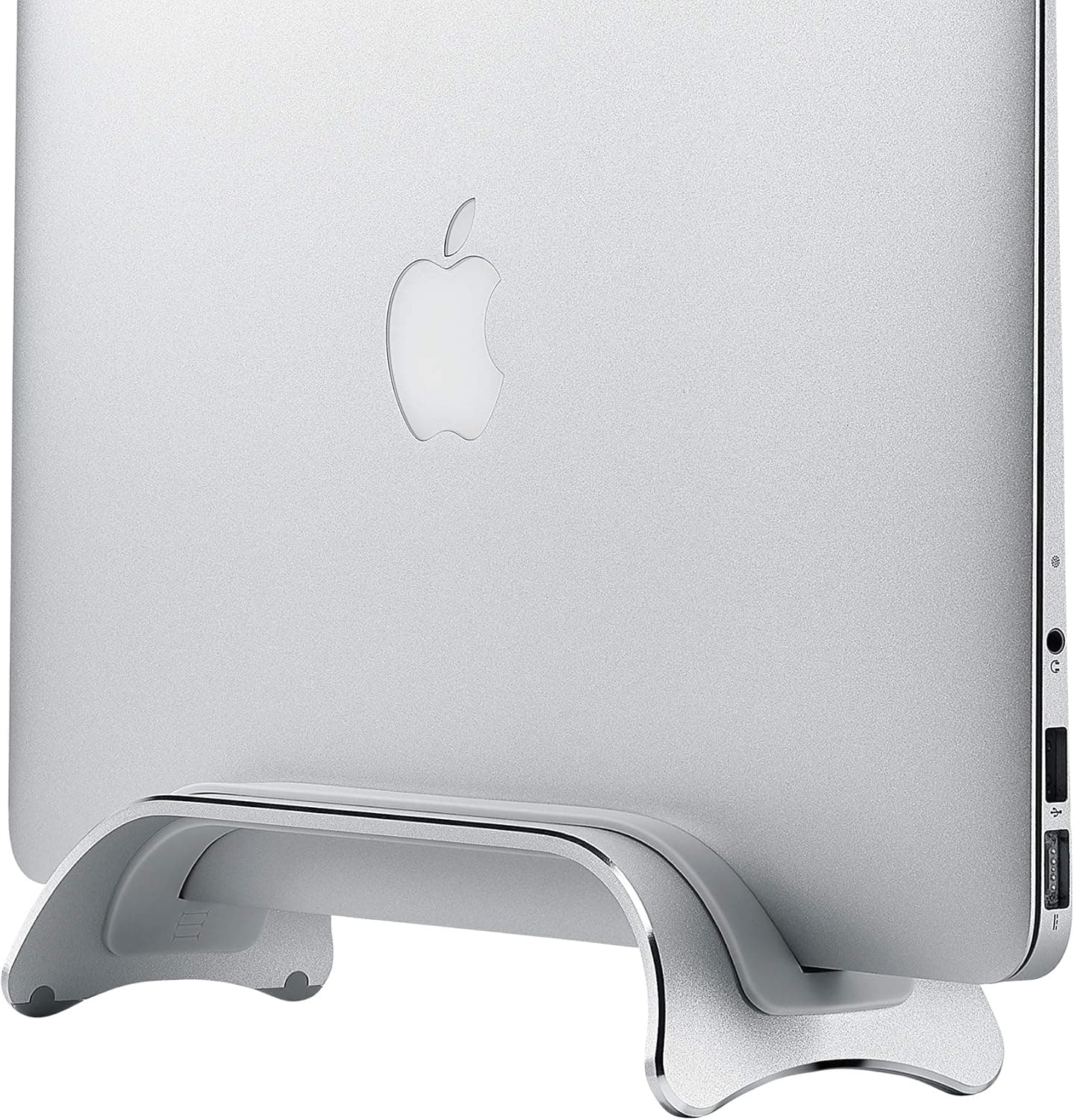 SIIG Aluminum Adjustable Vertical Laptop Stand - Space Saving Laptop Holder Compatible with MacBook Pro 13 & 15, MacBook Air, and More 0.25"-0.4" Thick