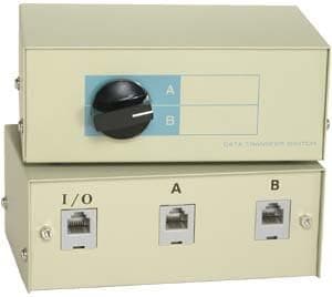 InstallerParts RJ11 / 12 2Way Manual Switch Box -- Simple 2 Port A/B Selector for Modular Phone, Fax, or Data Connections