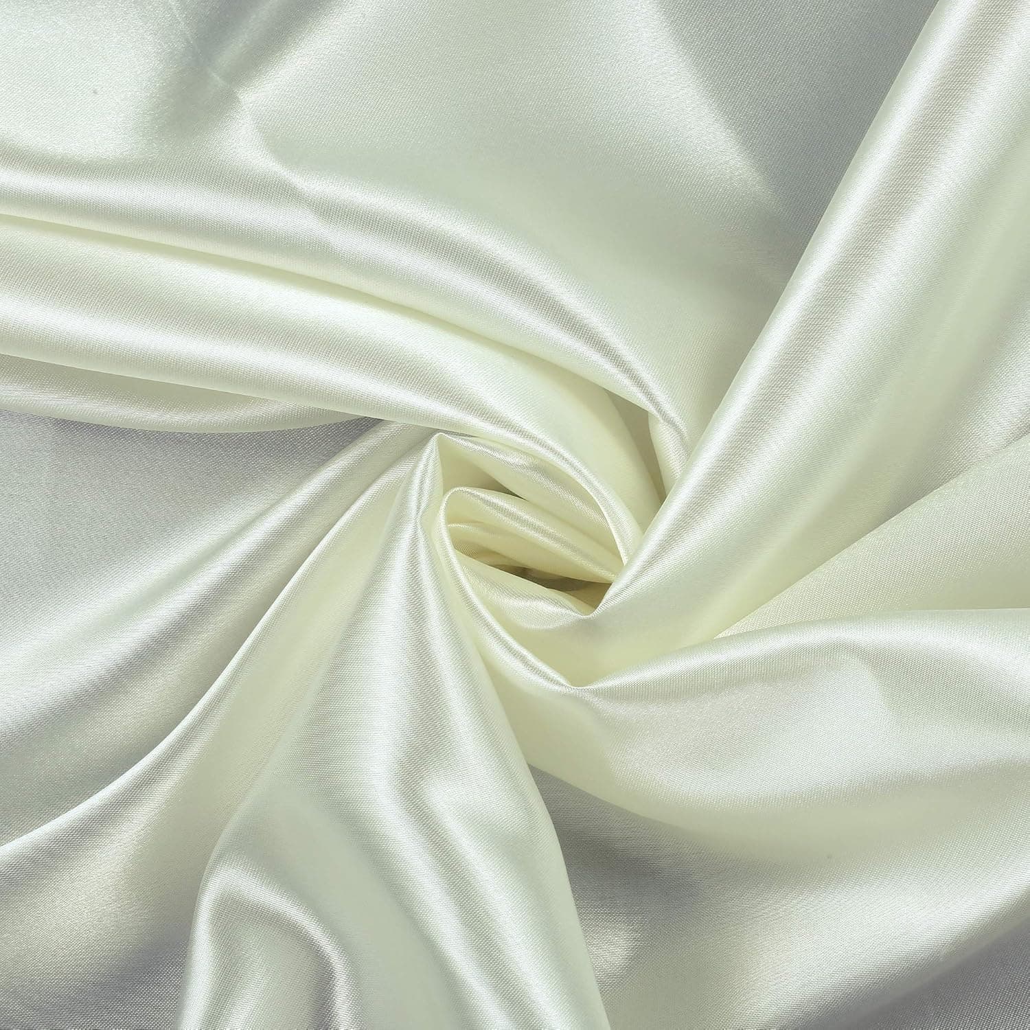 MDS Pack of 5 Yard Charmeuse Bridal Solid Satin Fabric for Wedding Dress Fashion Crafts Costumes Decorations Silky Satin 44”- Ivory