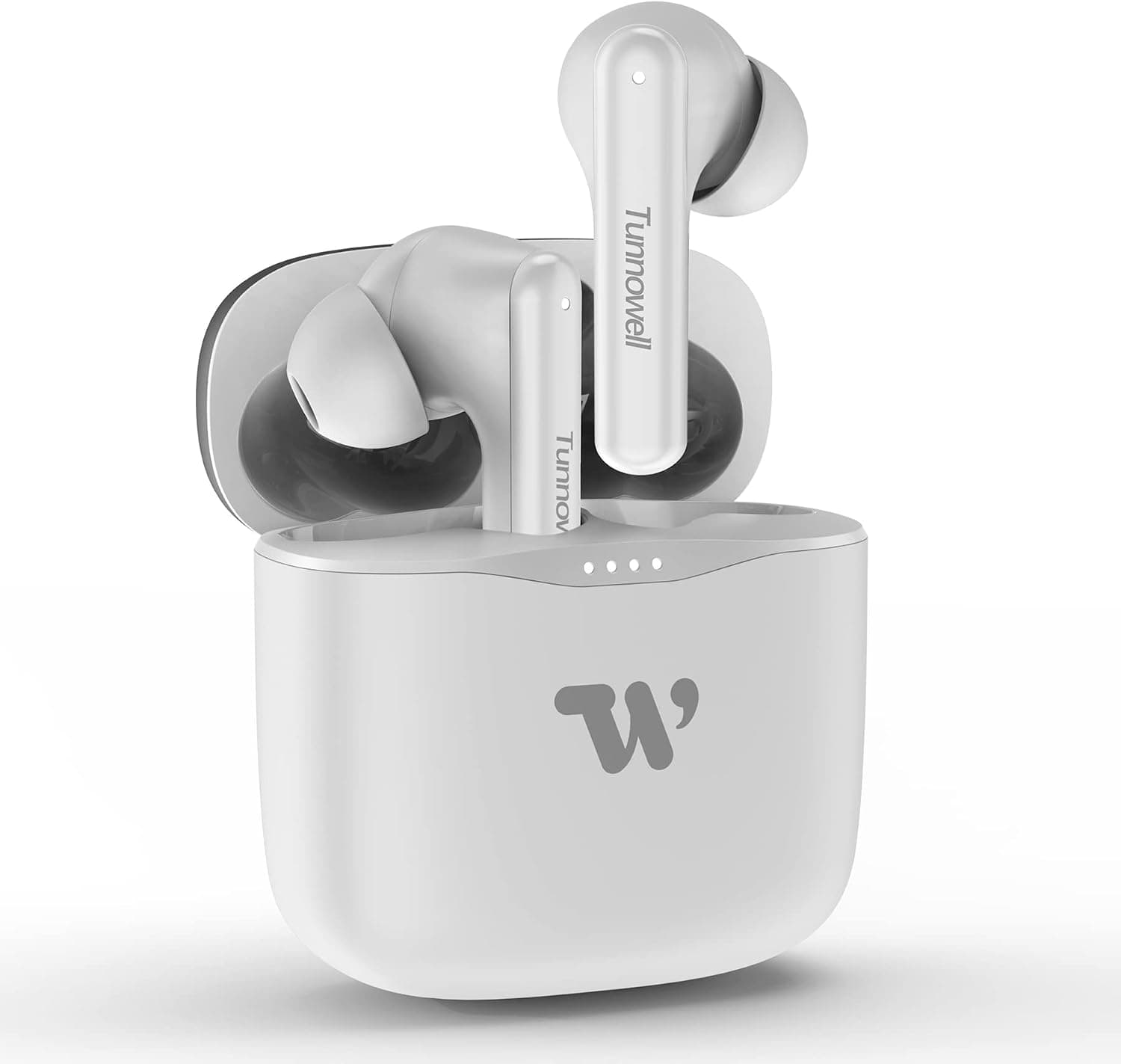 White True Wireless Earbuds for iOS & Android Phones with Wireless Charging Case, Smart in-Ear Detection, ENC Call Noise Reduction in-Ear Headphones, Touch Control Earphones