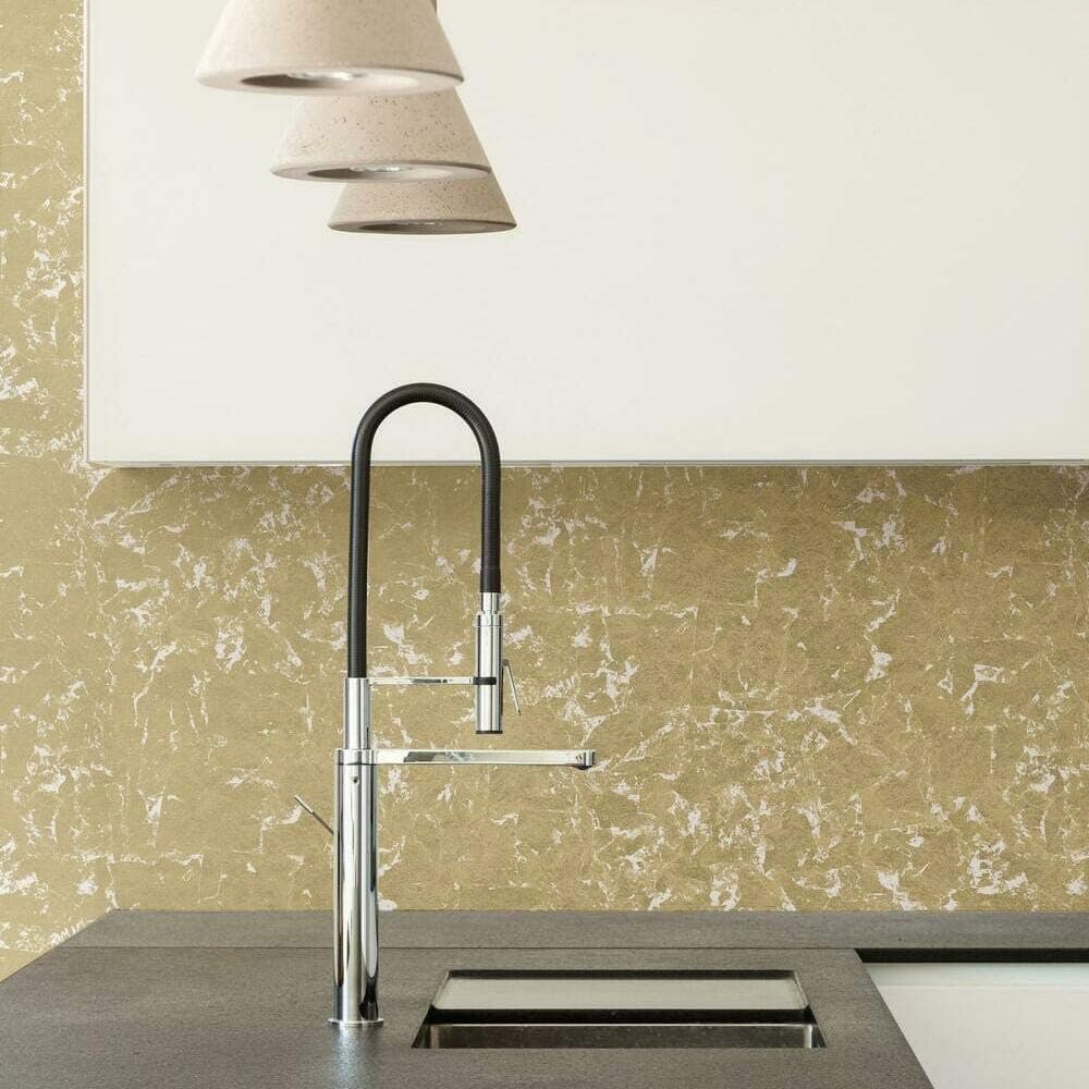 RoomMates RMK11381WP Metallic Gold Leaf Peel and Stick Wallpaper