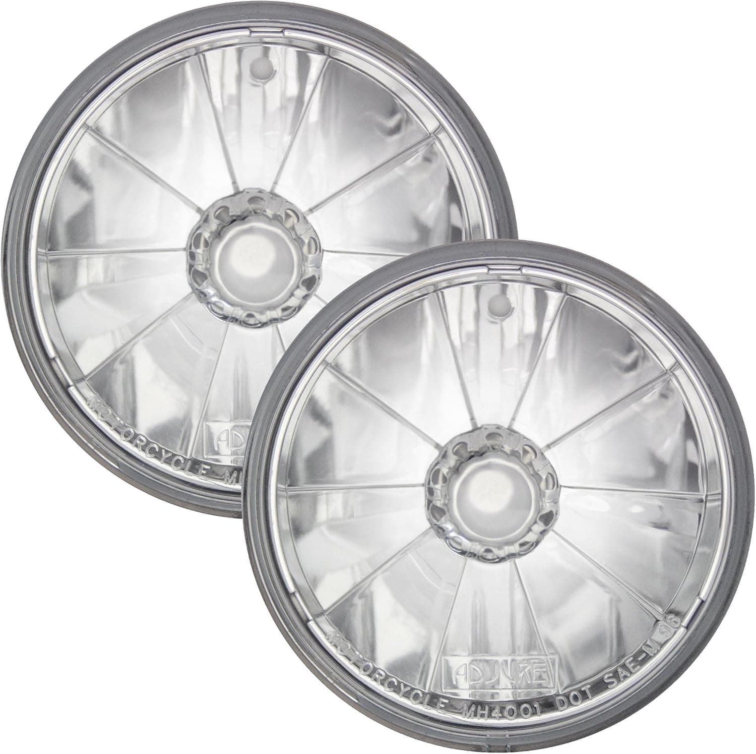 IPCW Adjure T42700-4-1/2" Pie Cut Ice Motorcycle Spotlight with H3 Bulb and Bulb Cover - Pair