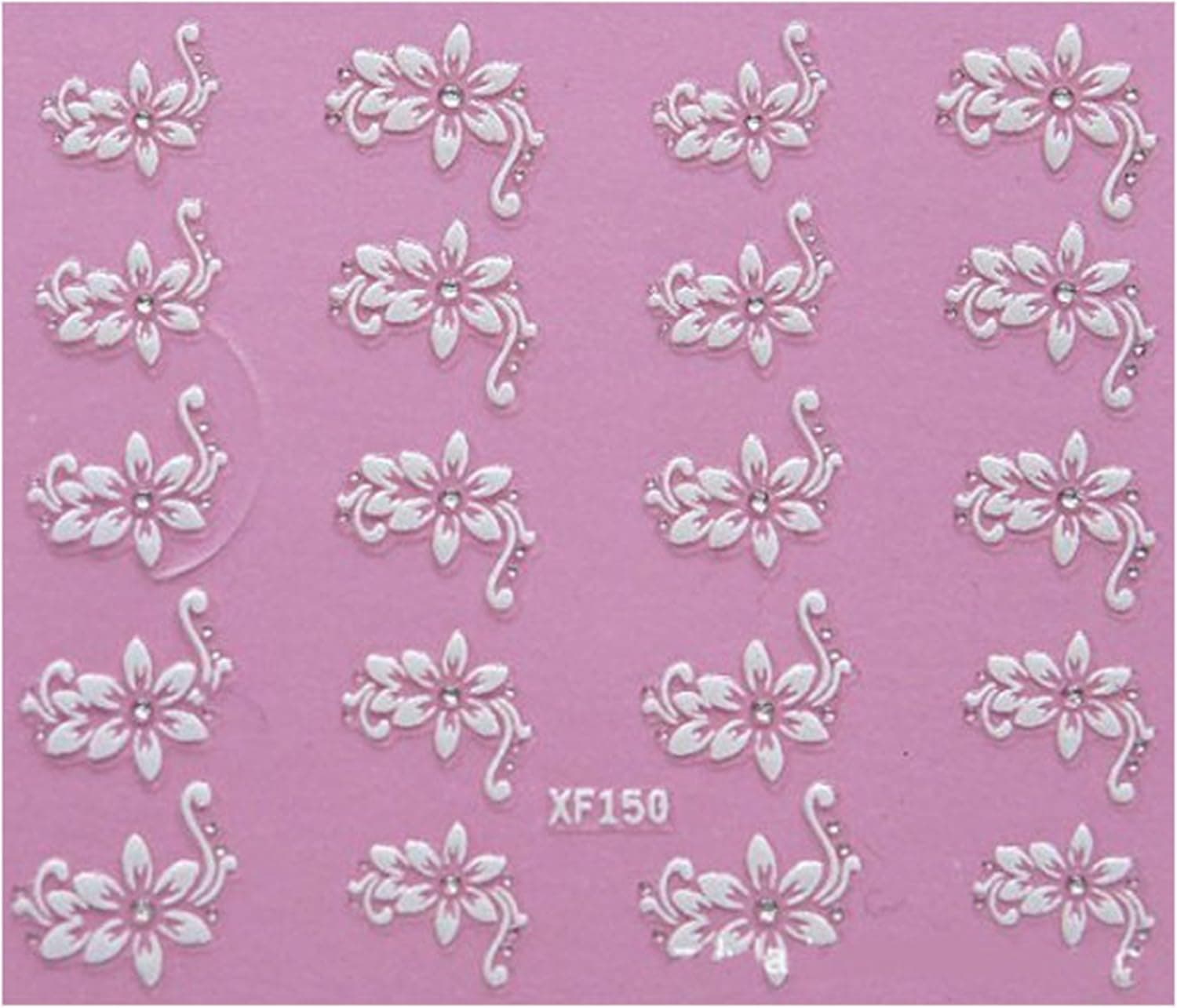 3D White Fower Nail Art Stickers Decorations Decals DIY