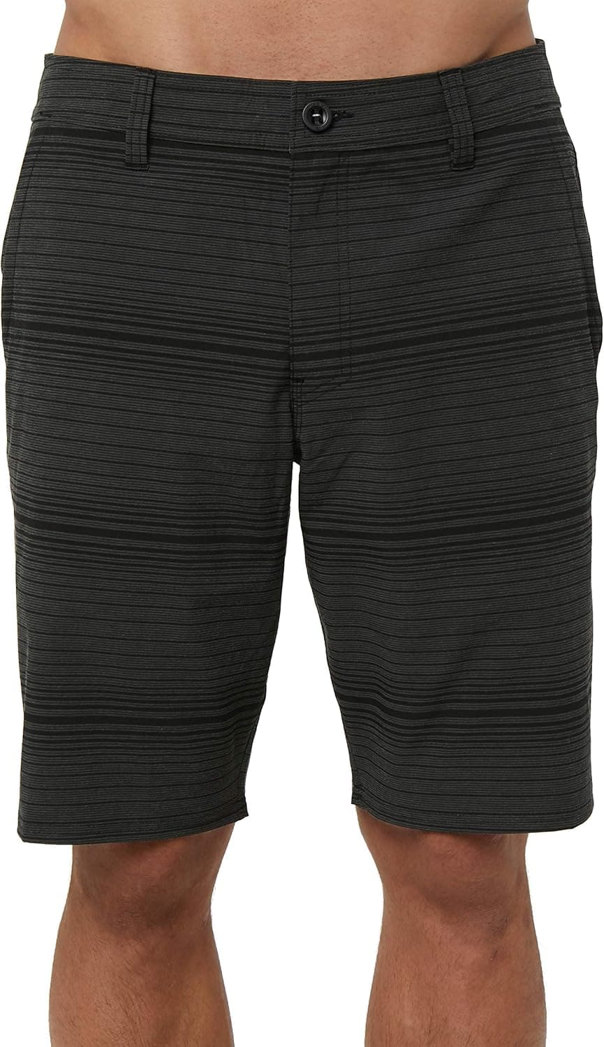 O'NEILL Men's Hybrid Walk Short 20 Inch Outseam (Black/Locked Stripe, 32)