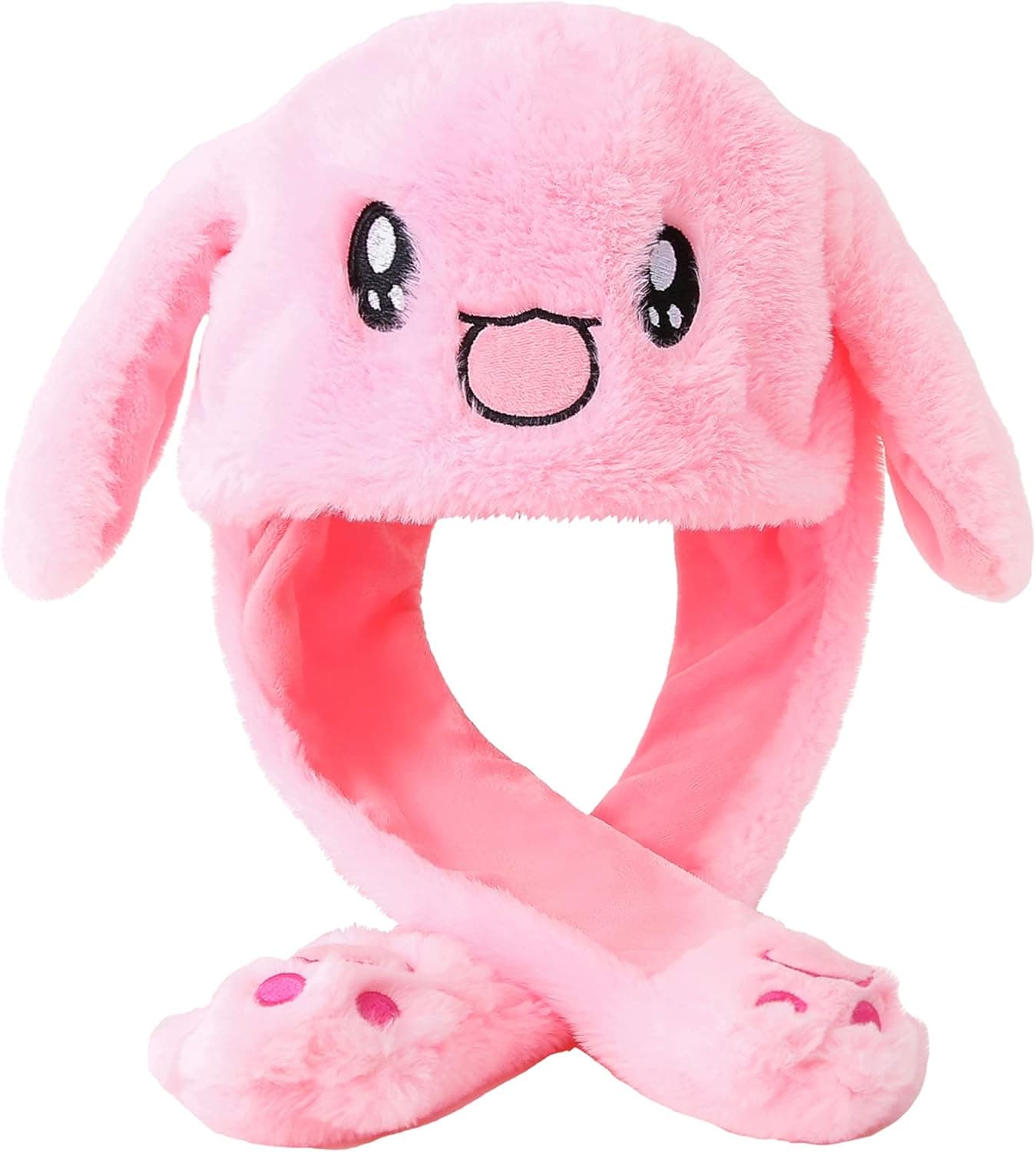 Loiahoer Bunny Hat Moving Ears,Pressing Rabbit Hat Cap Paws Will Make Ears Move,Funny Novelty Womens Girls
