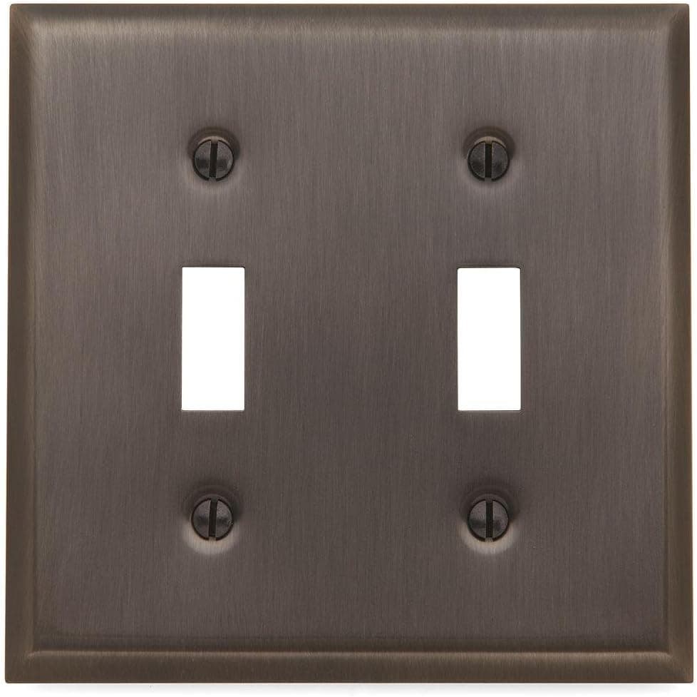 Baldwin 4761.112.CD Classic Square Beveled Edge Double Toggle Switch Plate, Venetian Bronze