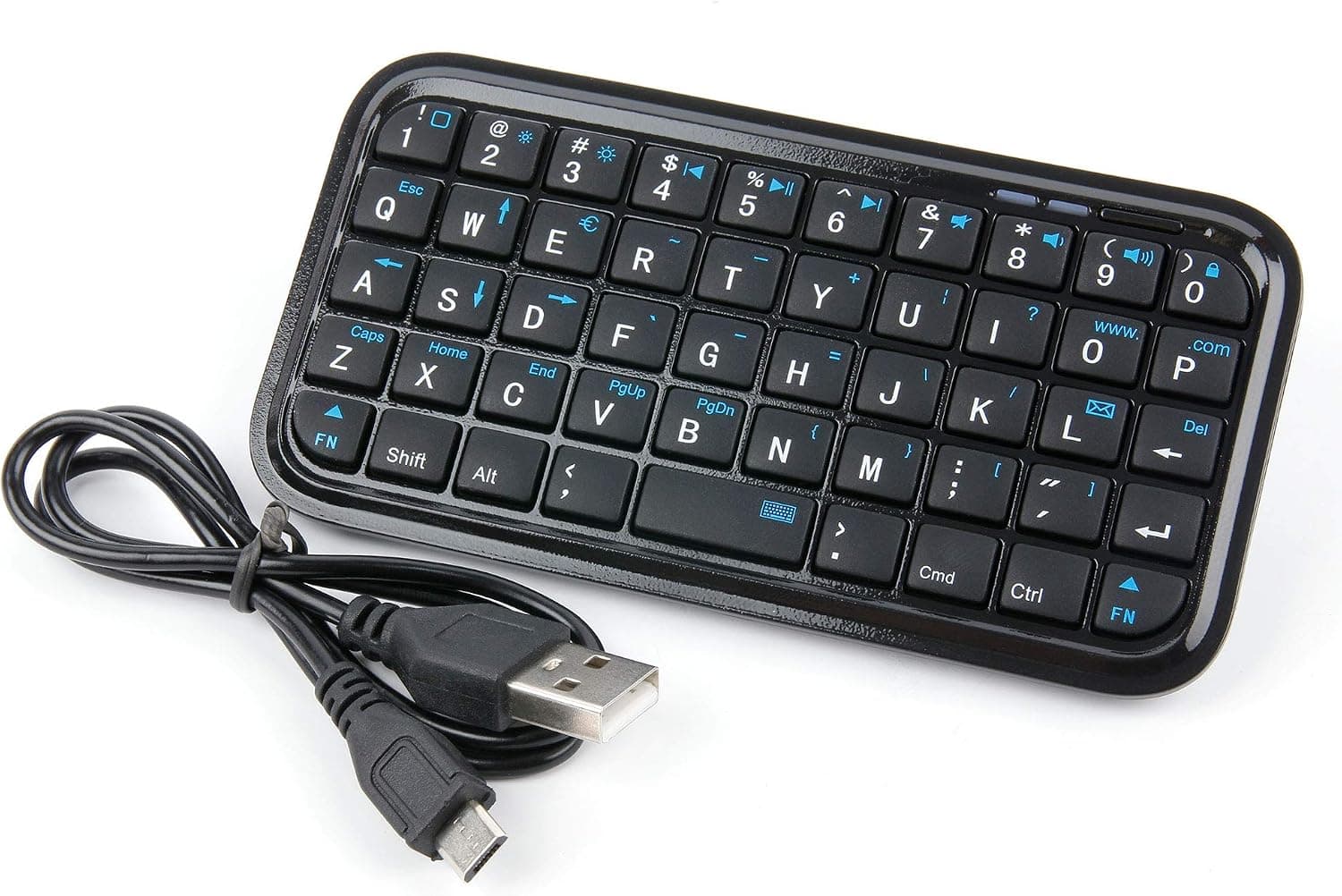 DURAGADGET Handy Portable Black Wireless Mini Keyboard - Compatible with Samsung Galaxy Note 8 | S8 | S8-Plus | C9 Pro | J7 (2017) | C7 Pro | A7 (2017) | A5 (2017) & A3 (2017) Smartphones
