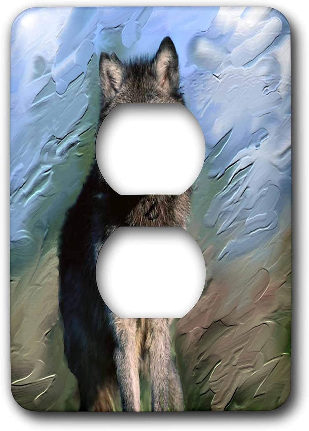3dRose lsp_3938_6 Wolf 2 Plug Outlet Cover