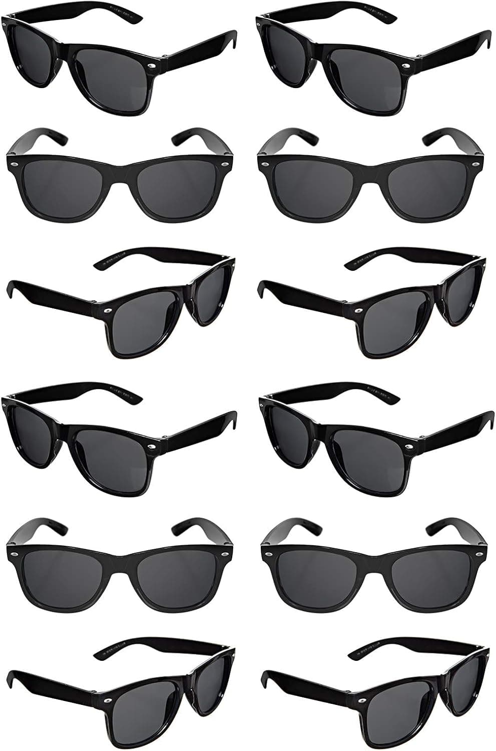 TheGag Black Sunglasses Bulk Party Favors 12 Pack Retro Black Sunglasses Exactly What Your Looking For-Graduation Mardi Gras Wedding Bachelorette Bachelor Party Adult Kids