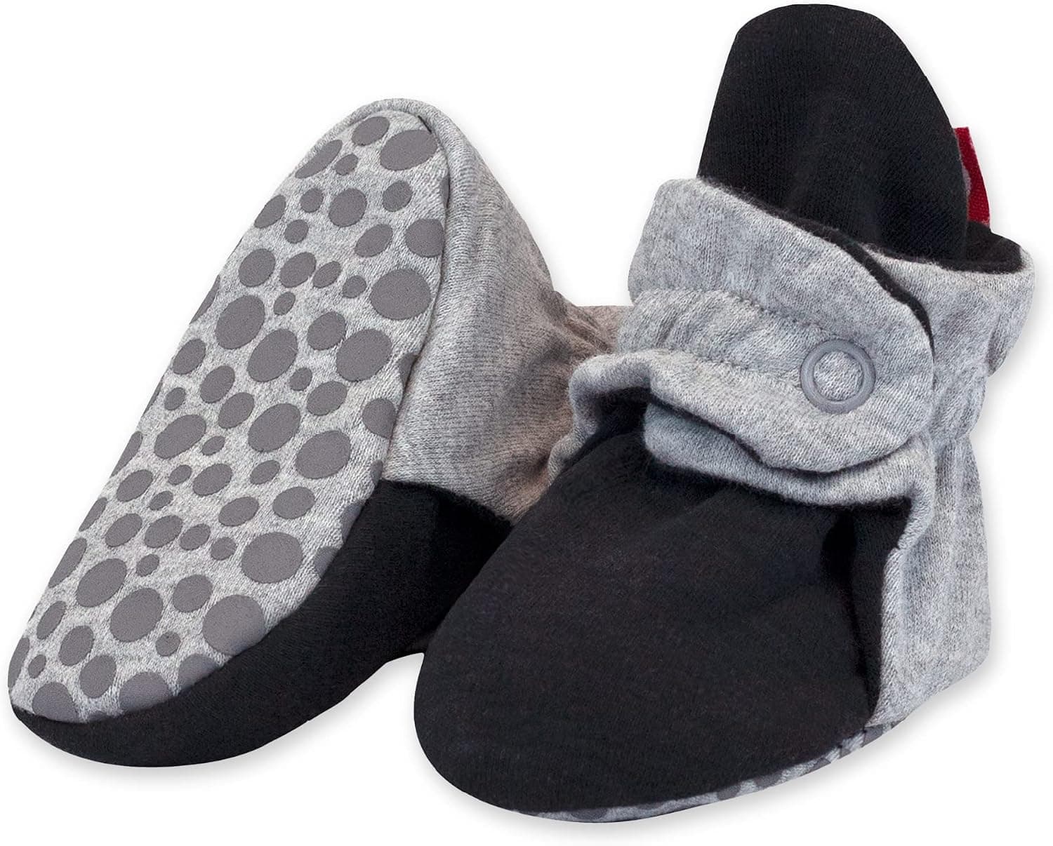 Zutano Unisex Organic Cotton Baby Booties With Gripper Soles, Soft Sole Stay-on Baby Shoes